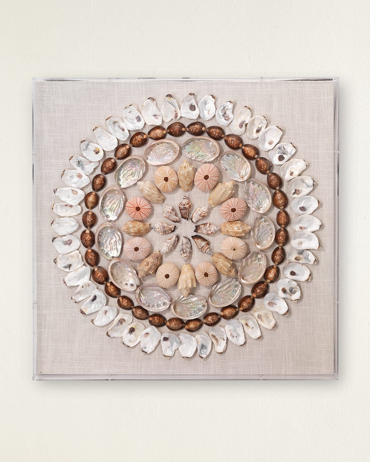 Shop Jamie Young Bondi Acrylic Wall Art In Off White, Brown And Light Pink Shells