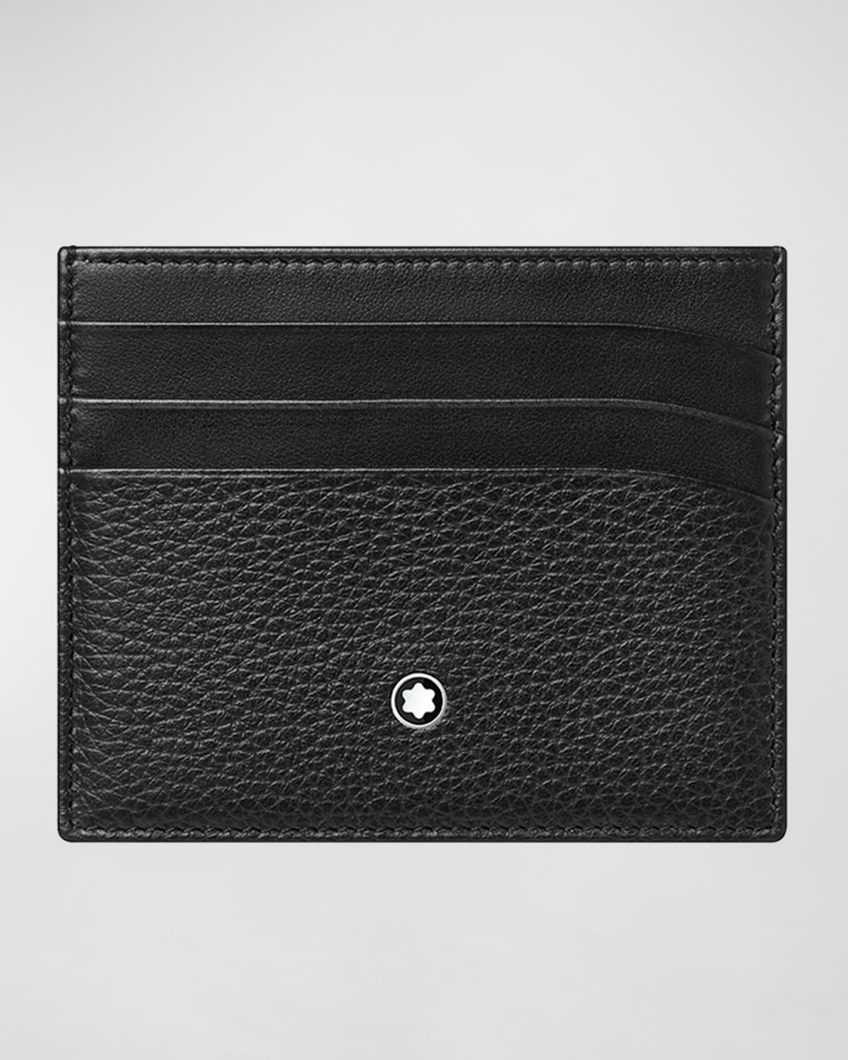 Montblanc Men's Meisterstuck Soft Grain Leather Card Holder In Black