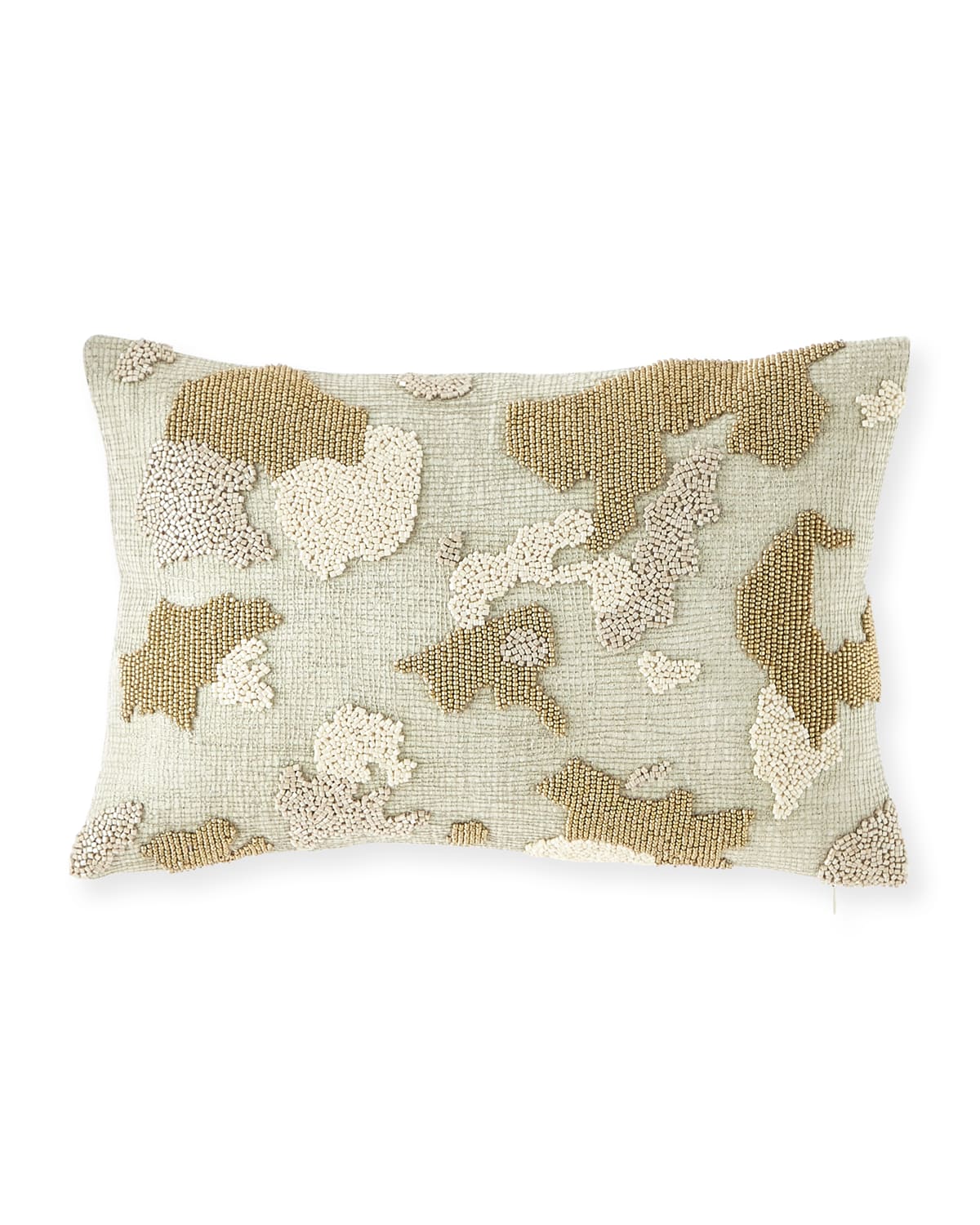 Shop Olivia Quido Beaded Boudoir Pillow In Natural