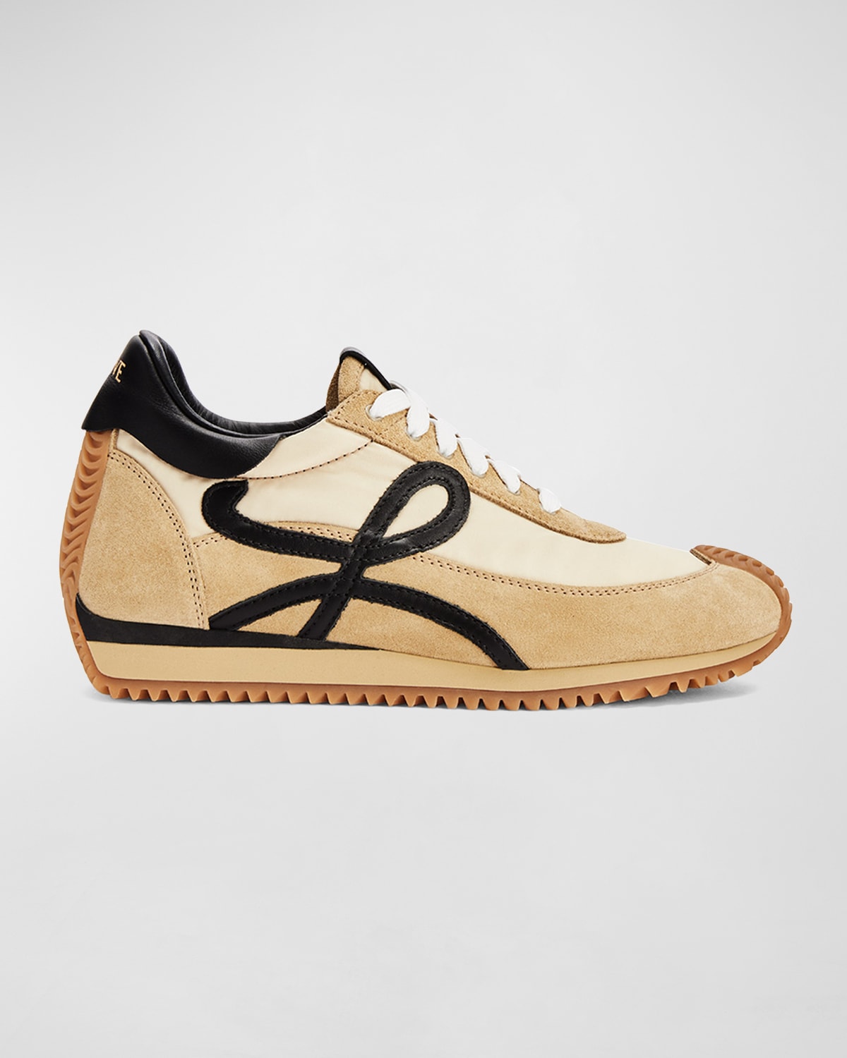 Loewe Men's Flow Suede & Leather Runner Sneakers In Goldblack