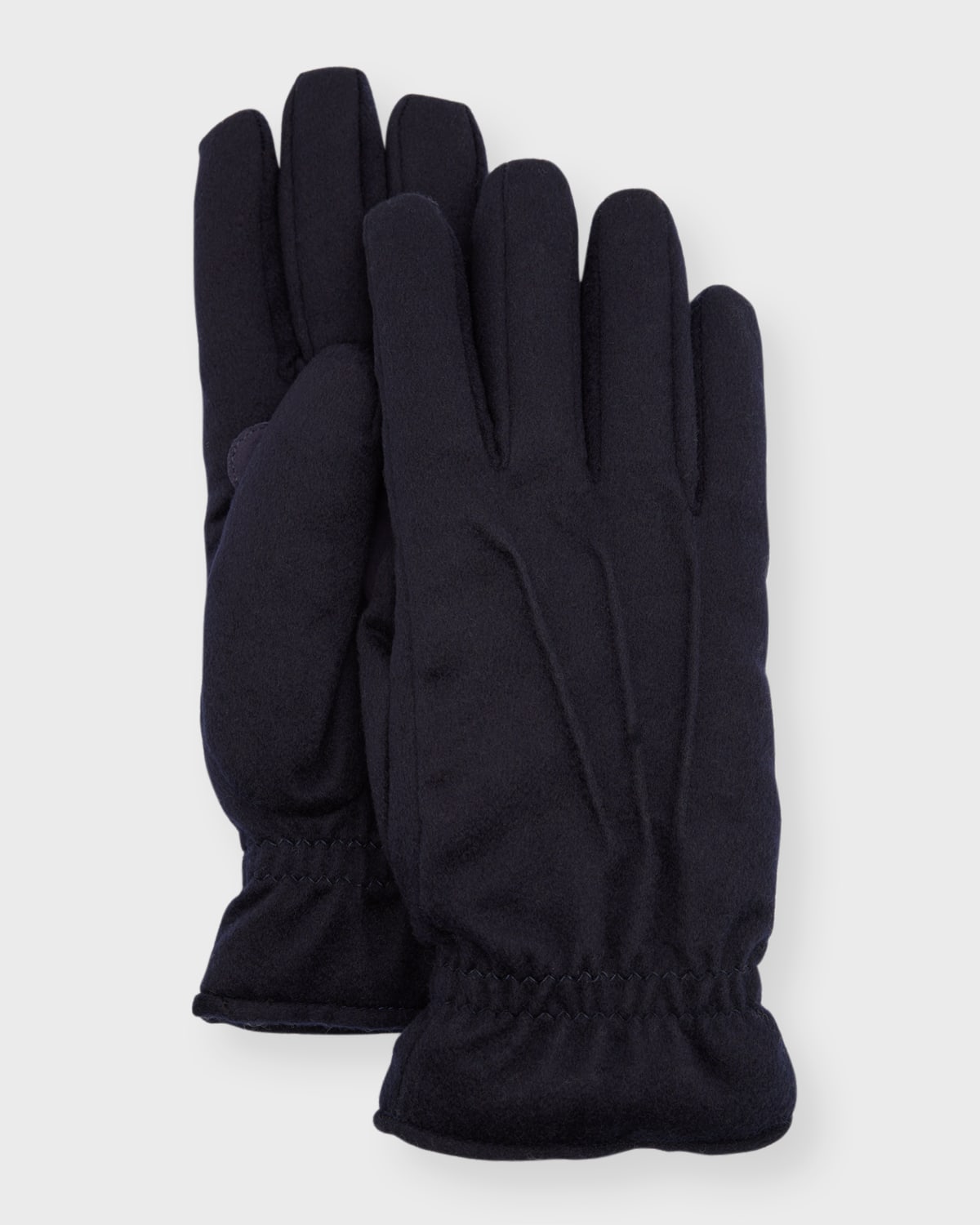 Loro Piana Men's Ashford Cashmere And Suede Gloves In W000 Blue Navy