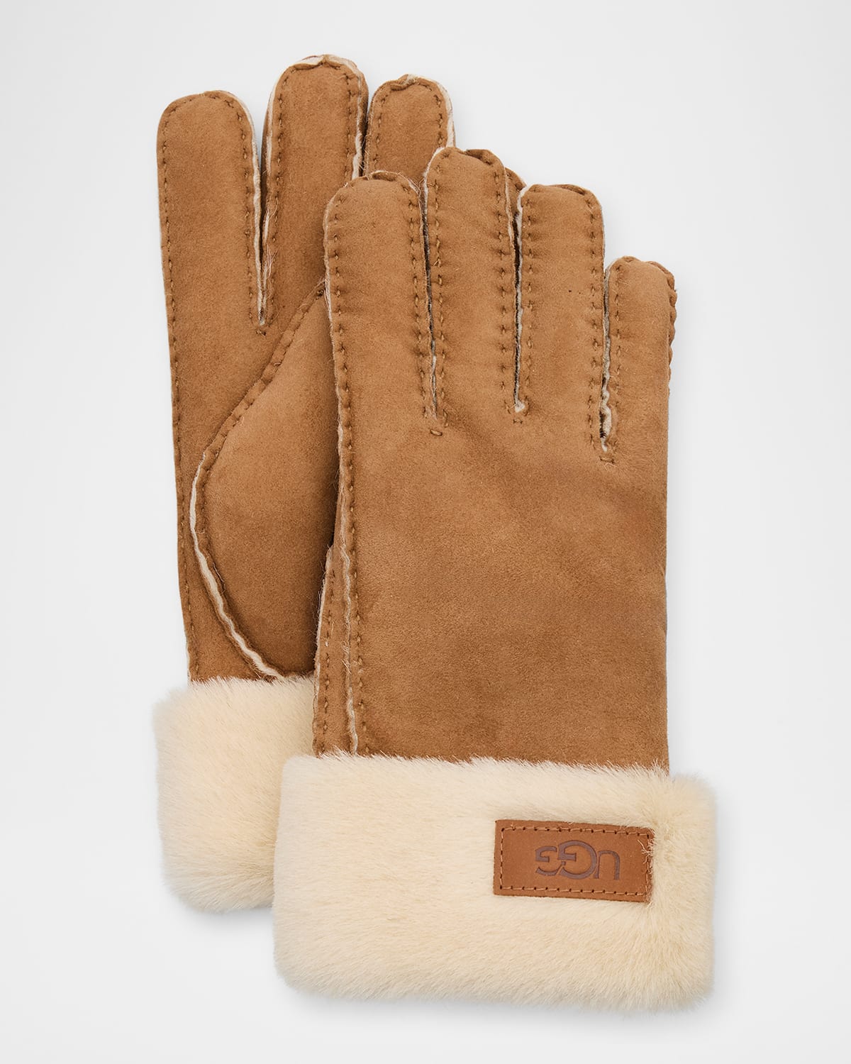 Ugg Cuffed Sheepskin Gloves In Chesnut