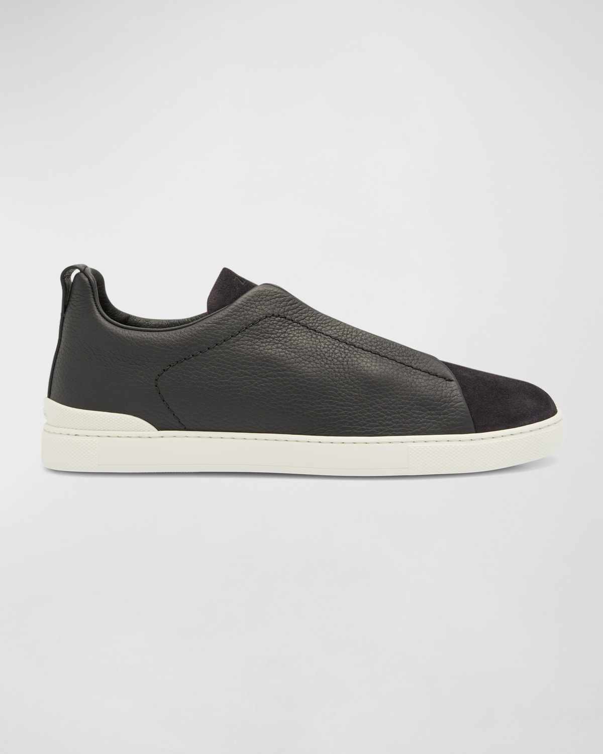 Ermenegildo Zegna Men's Triple Stitch Leather And Suede Sneakers In Navy