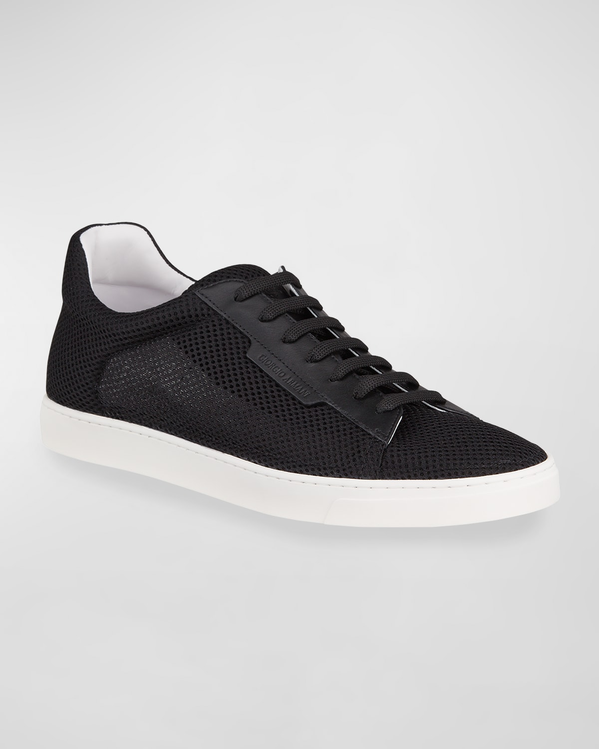 Men's Mesh & Leather Low-Top Sneakers