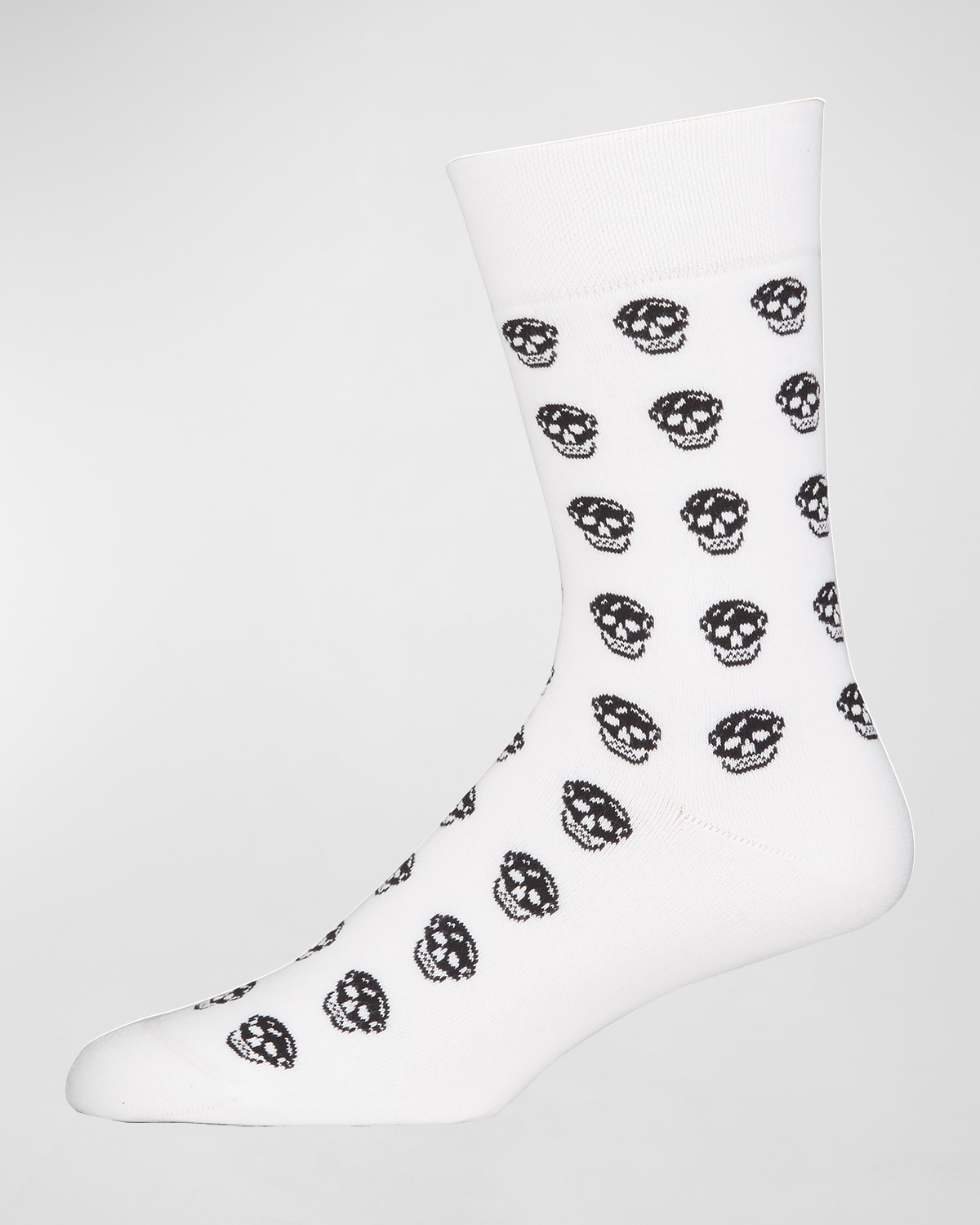 Alexander Mcqueen White And Black Socks With Iconic Skull In White/black