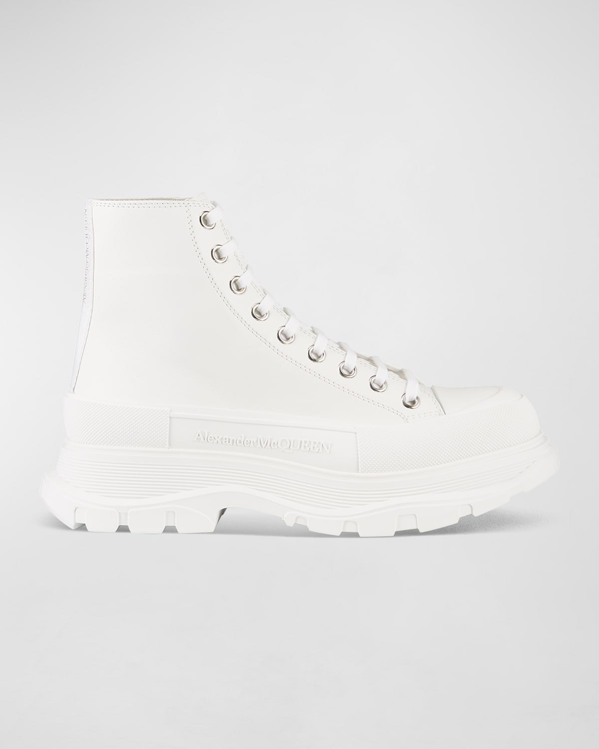 Alexander Mcqueen Tread Slick High Top Sneaker In White-mult