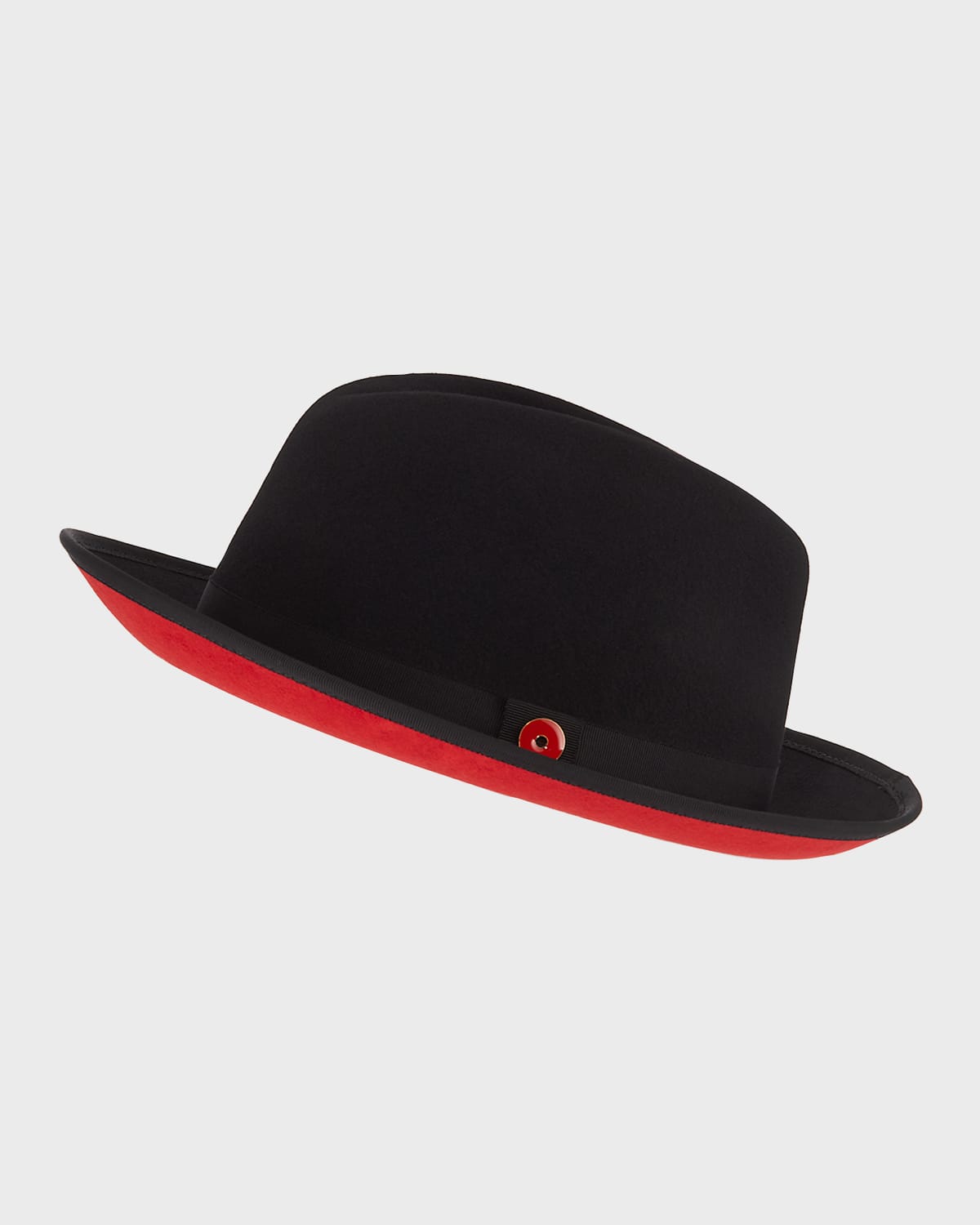 Men's Queen Red-Brim Wool Fedora Hat