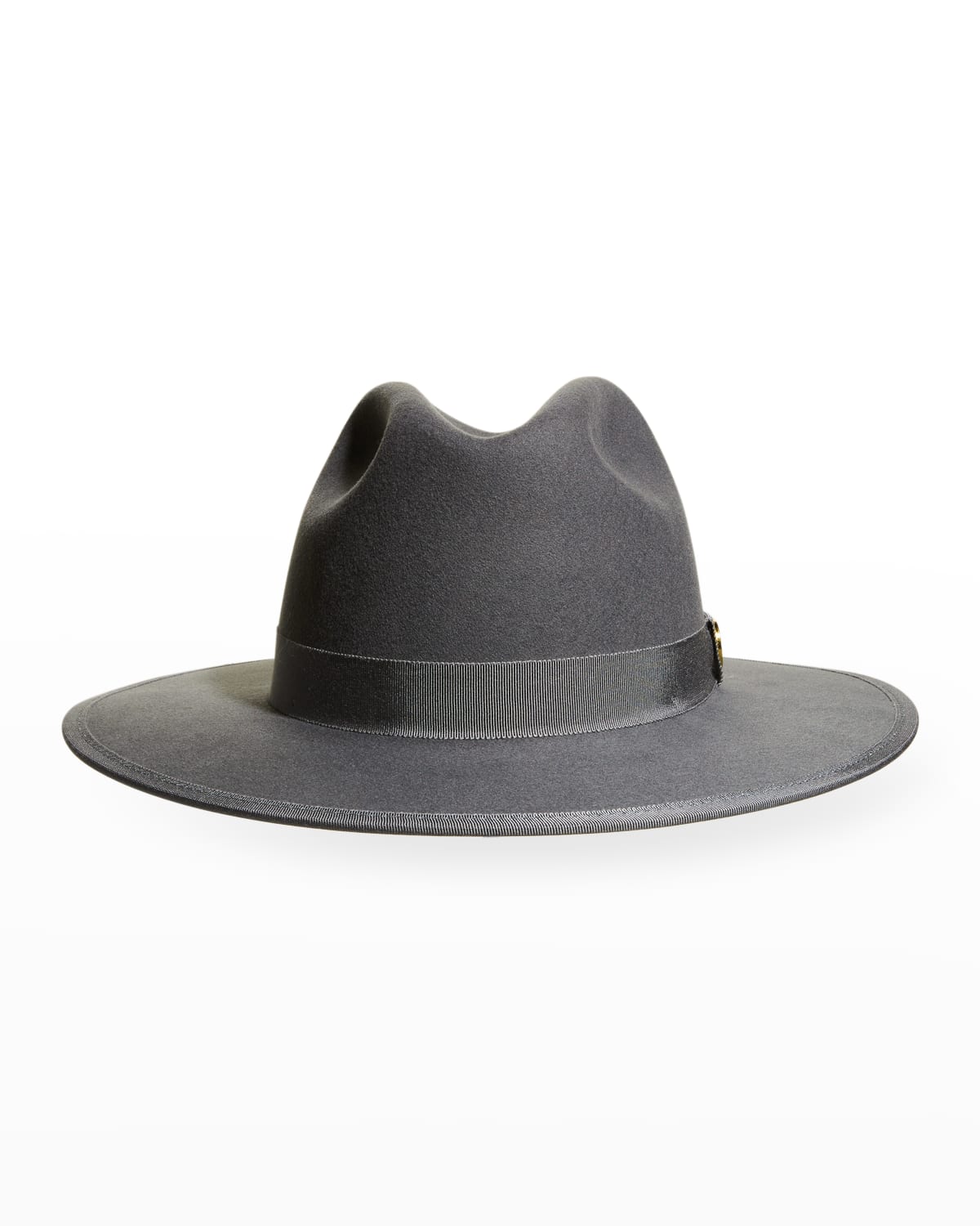 Keith James Men's Queen Red-brim Wool Fedora Hat In Cool Grey
