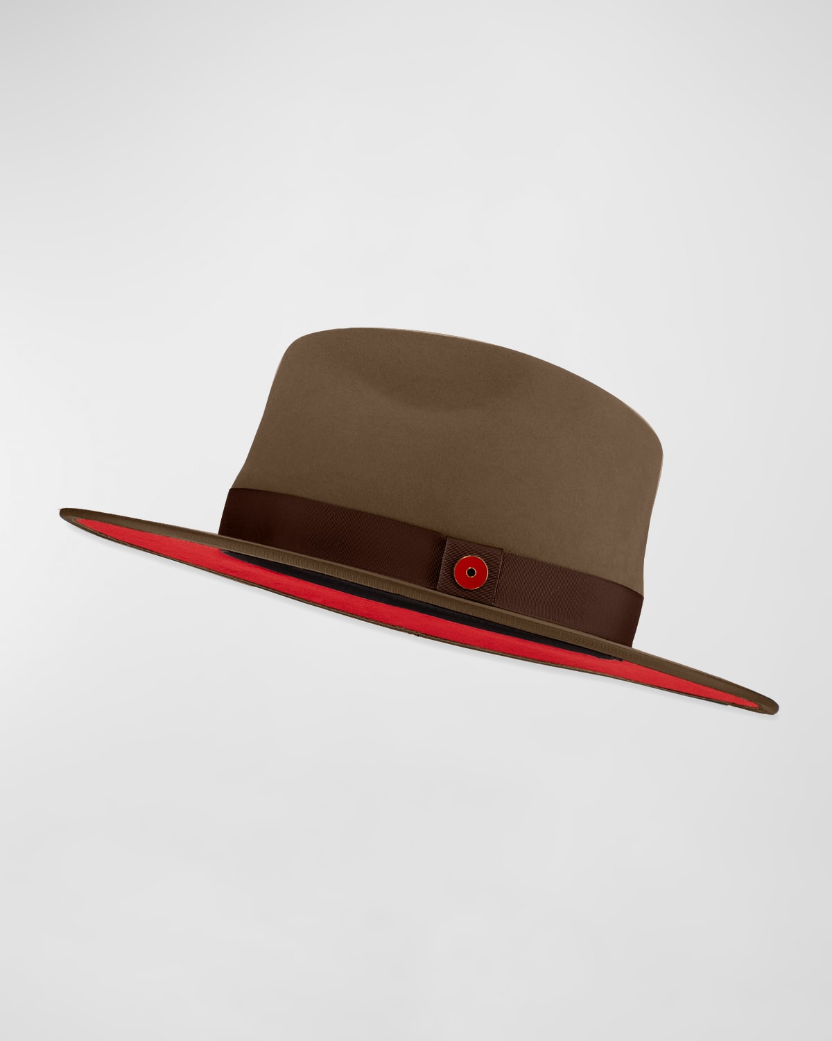 Men's Queen Red-Brim Wool Fedora Hat