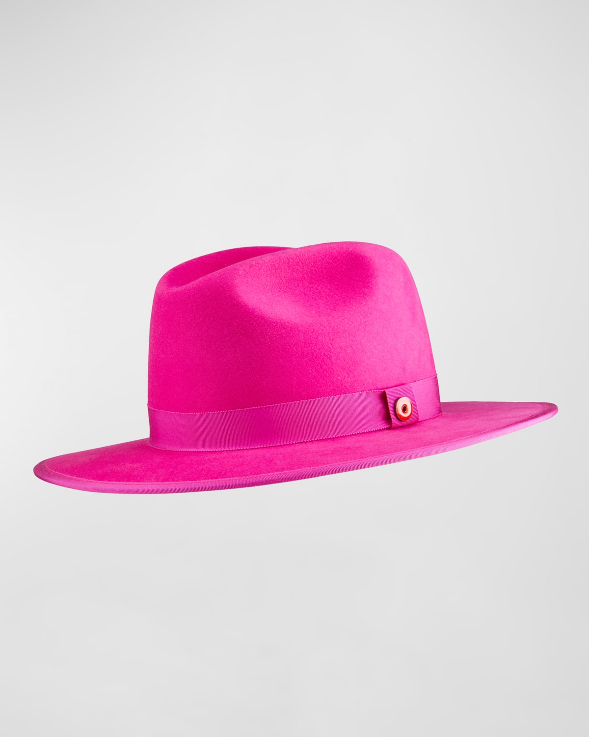 Keith James Men's Queen Red-brim Wool Fedora Hat In Hot Pink