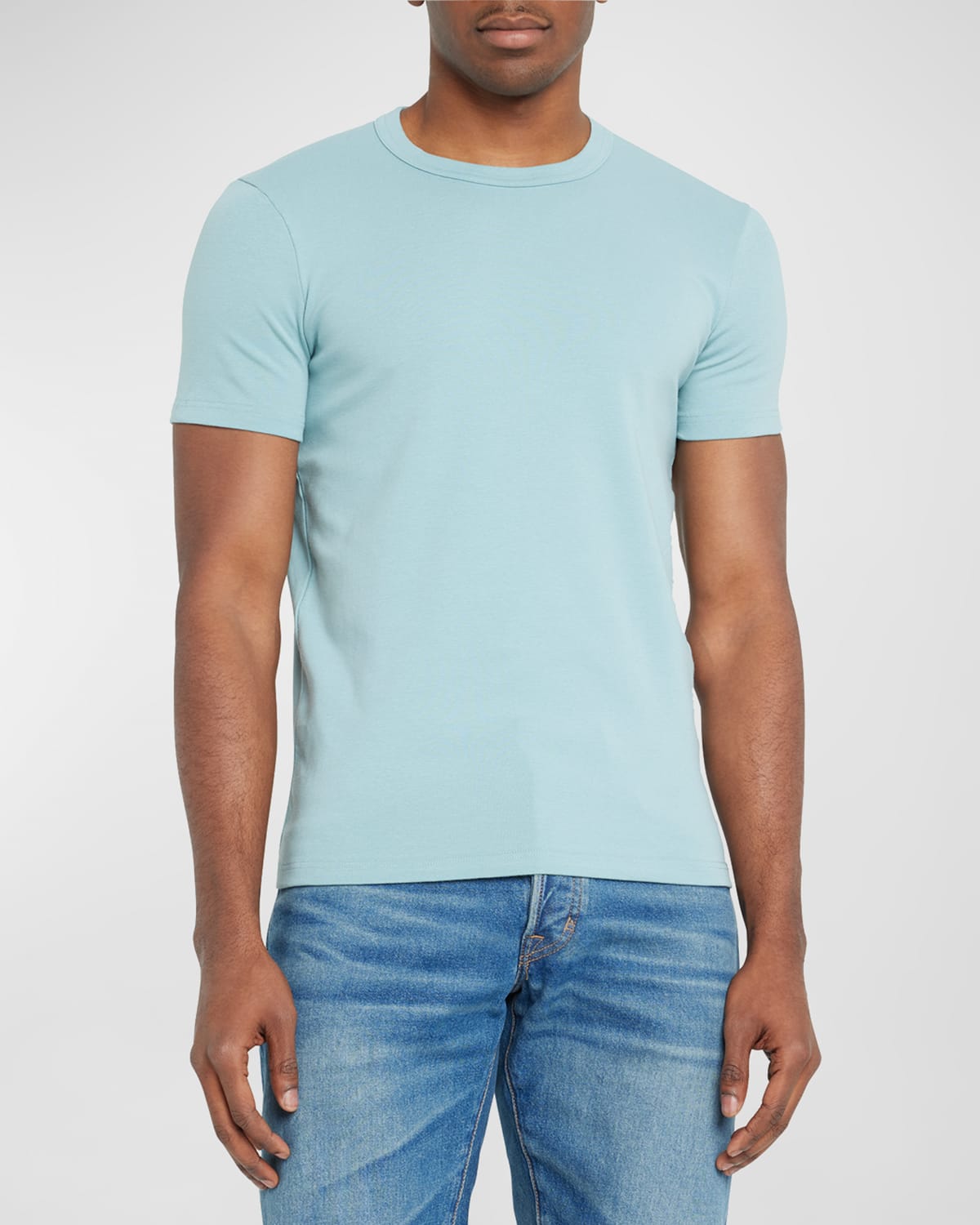 Tom Ford Men's Solid Stretch Jersey T-shirt In Celeste