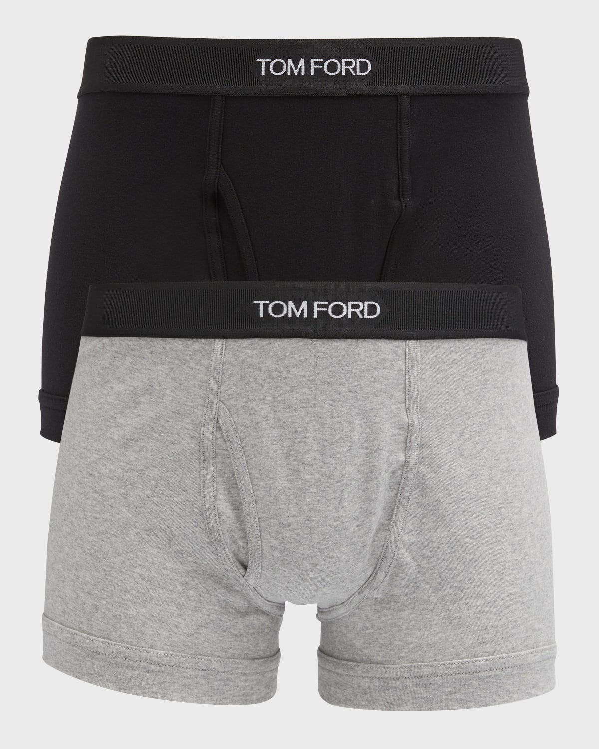 Tom Ford Pack Of Two Boxers In Black/grey