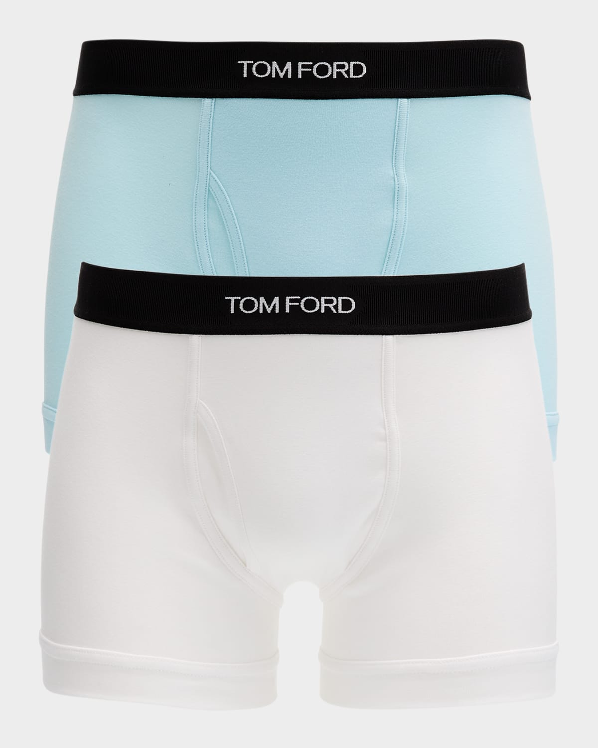 Tom Ford Logo-waistband Boxers (pack Of Two) In White/artic Blue