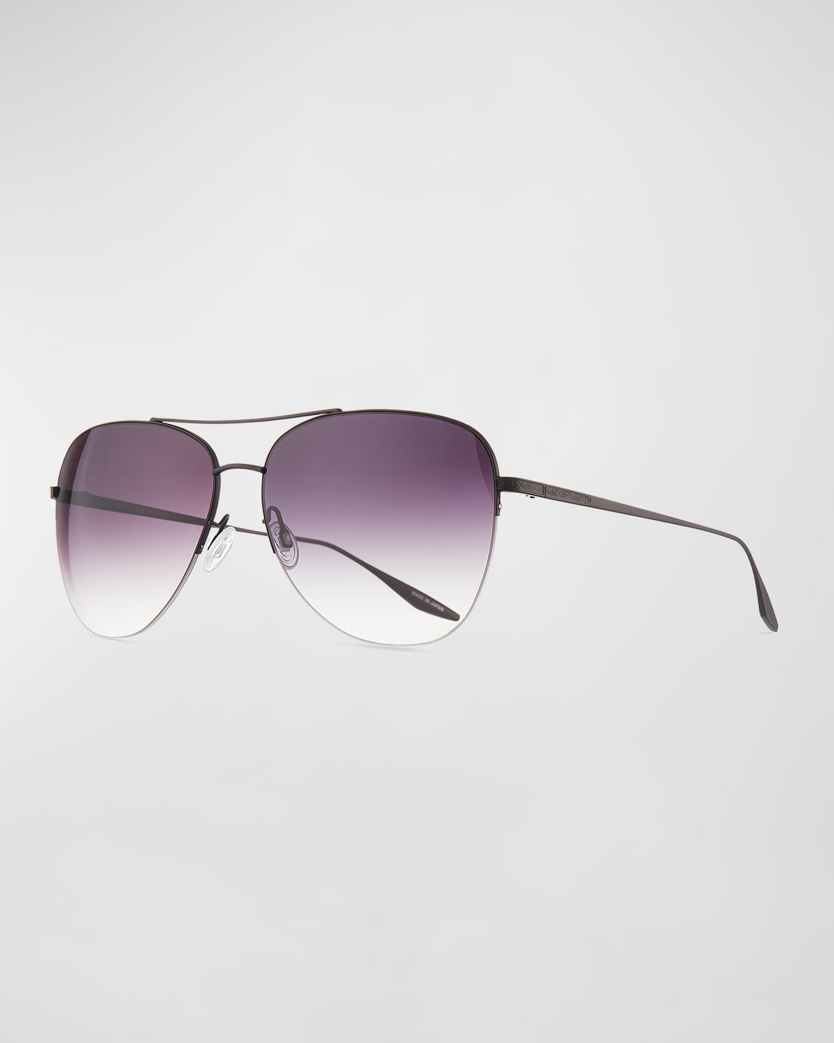 Barton Perreira Chevalier Semi-Rimless Metal Aviator Sunglasses