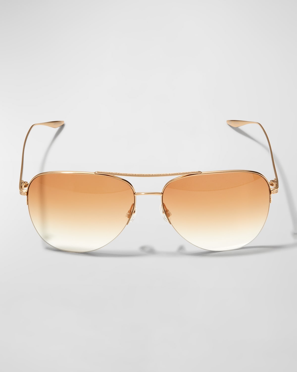 Chevalier Semi-Rimless Metal Aviator Sunglasses