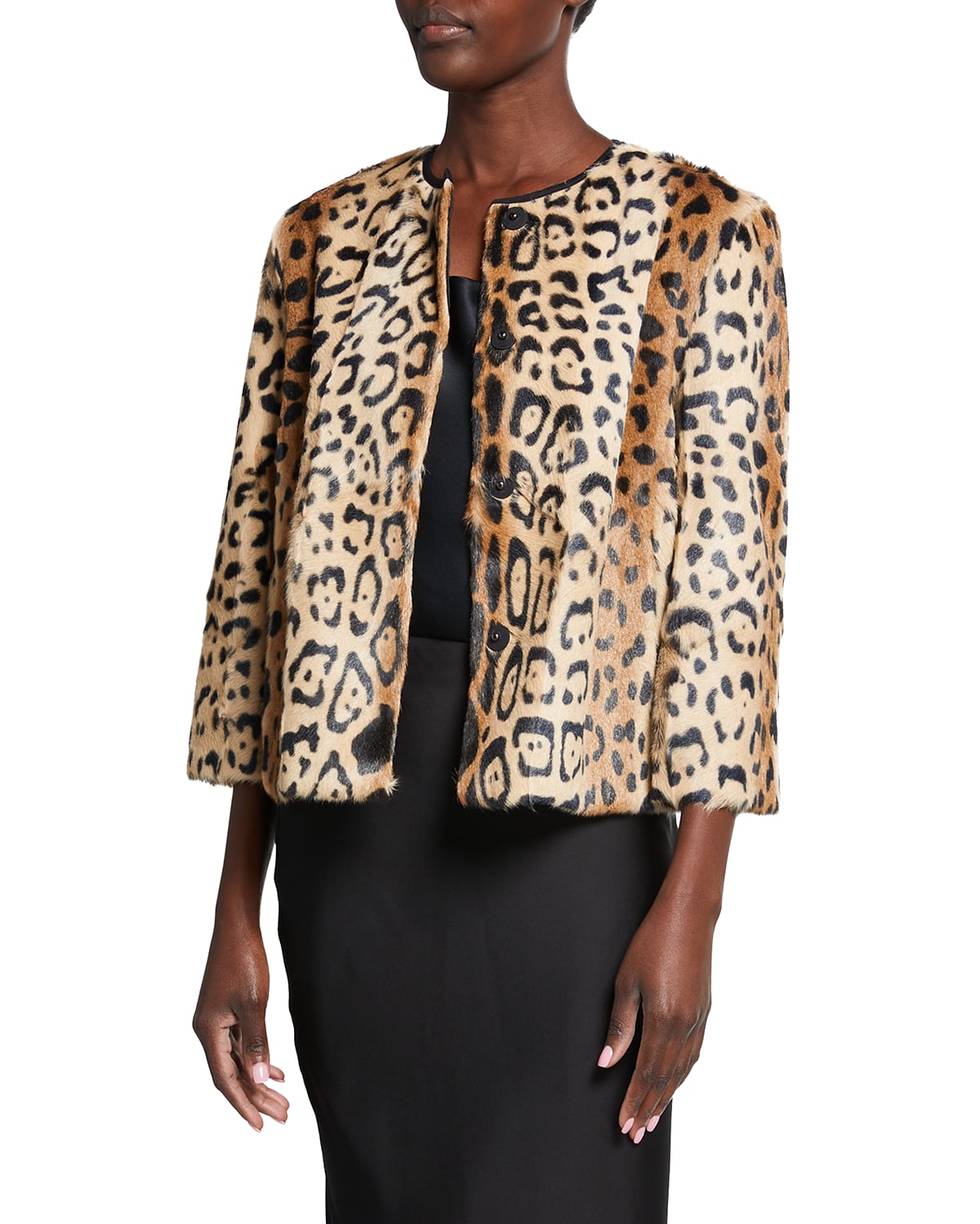Kelli Kouri Leopard-Print Goatskin Jacket
