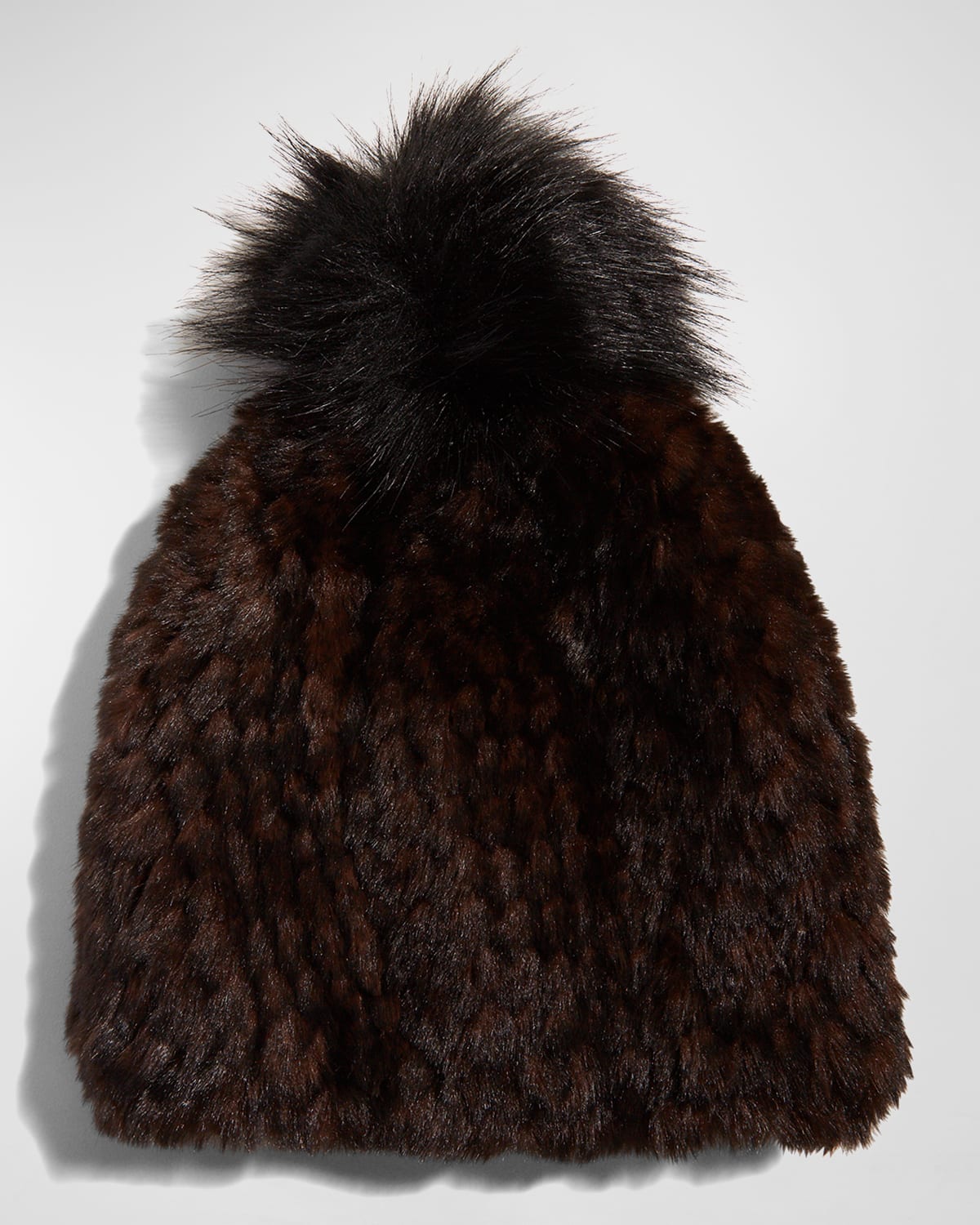 Fabulous Furs Knitted Faux Fur Beanie In Whiskey
