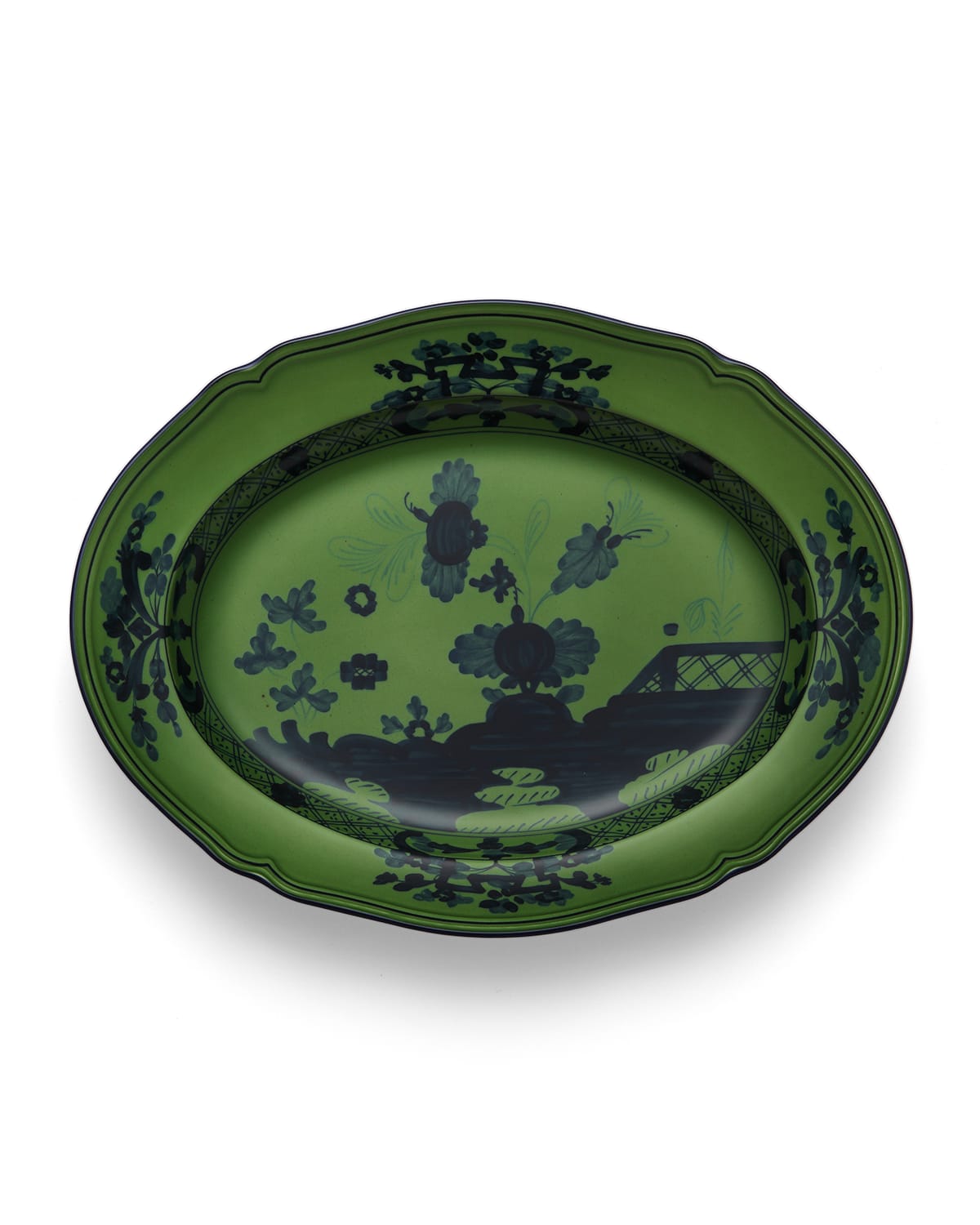 Ginori Oriente Italiano Oval Platter, Malachite
