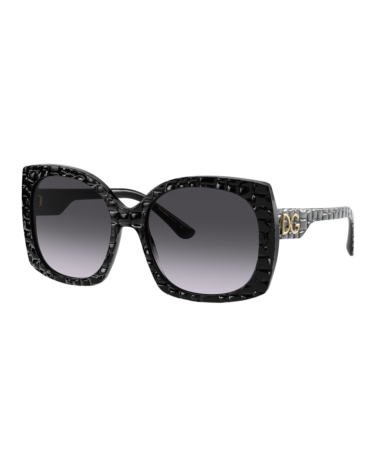 Women DG Eyewear Rectangular Rhinestones Sunglasses 398 Buy 1 get 1 Black Free 