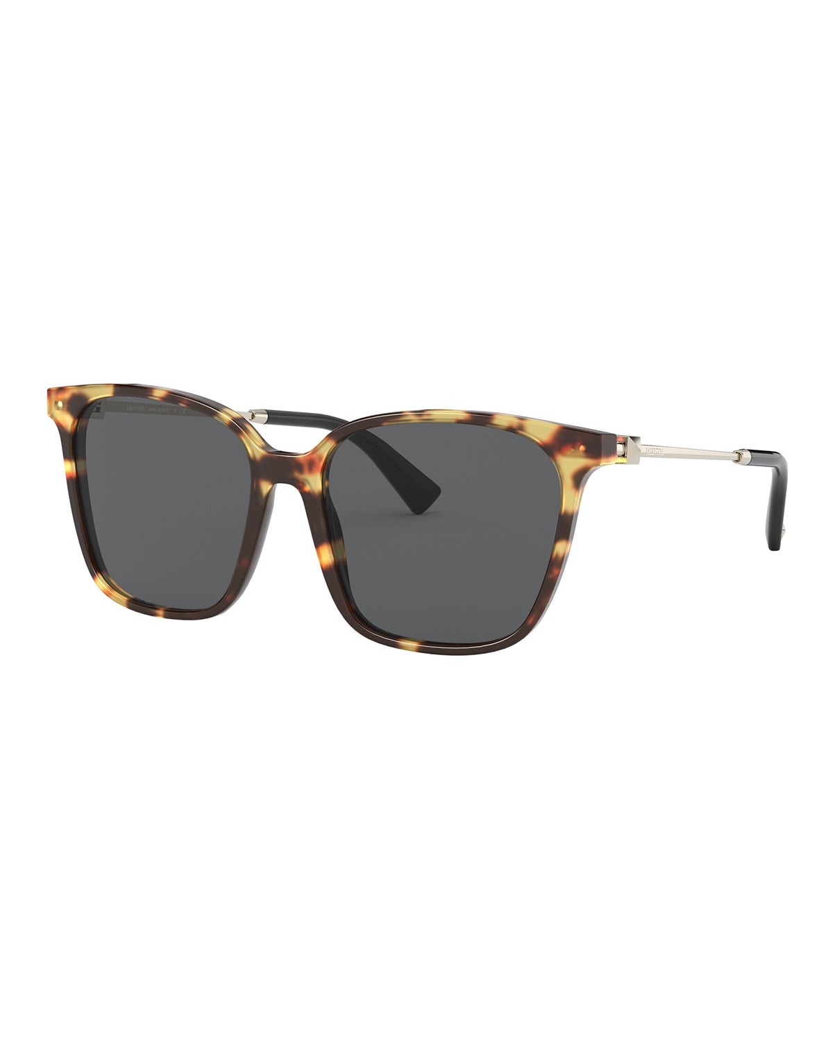 Valentino Square Acetate/Metal Sunglasses
