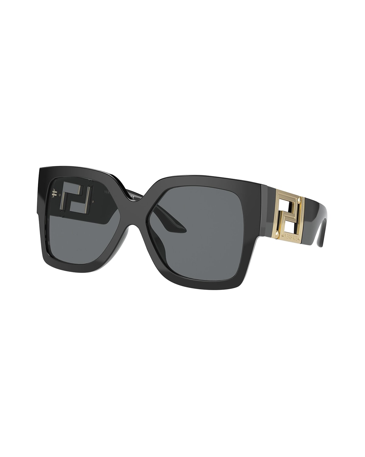 Shop Versace Oversized Square Acetate Sunglasses In Black