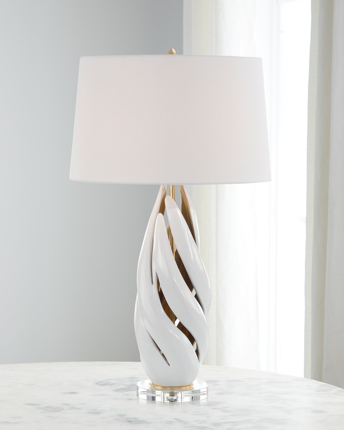 Shop John-richard Collection Swirl Table Lamp In White