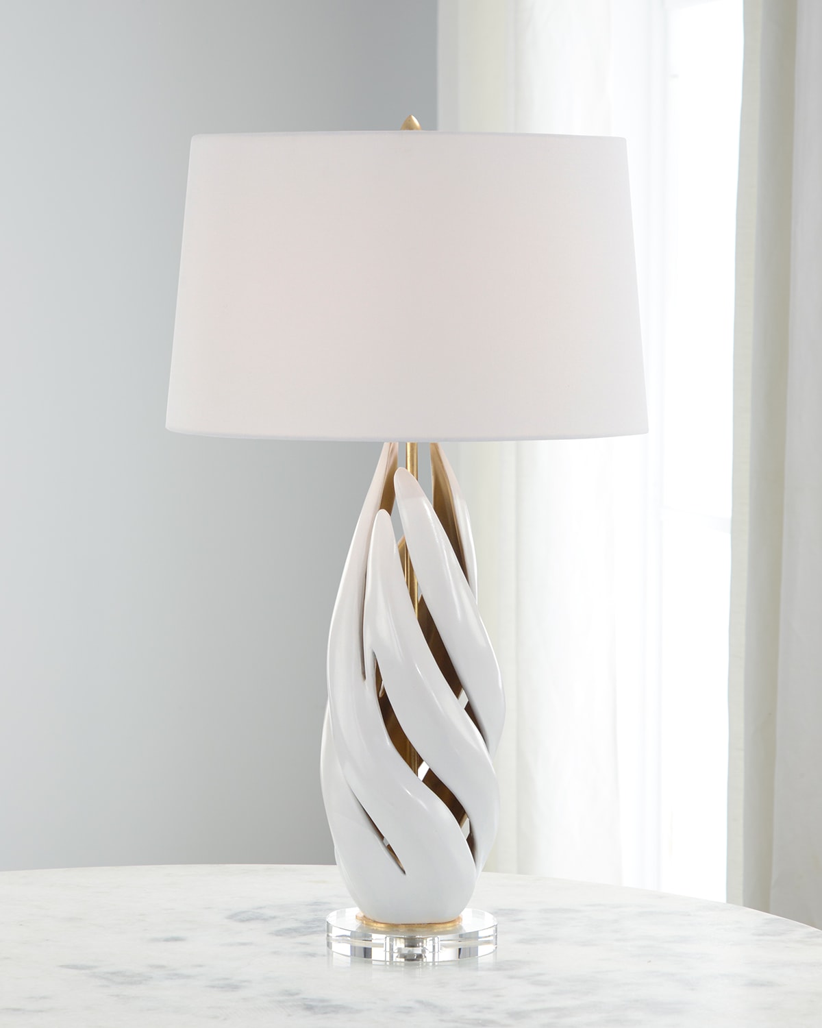 John-richard Collection Swirl Table Lamp In White