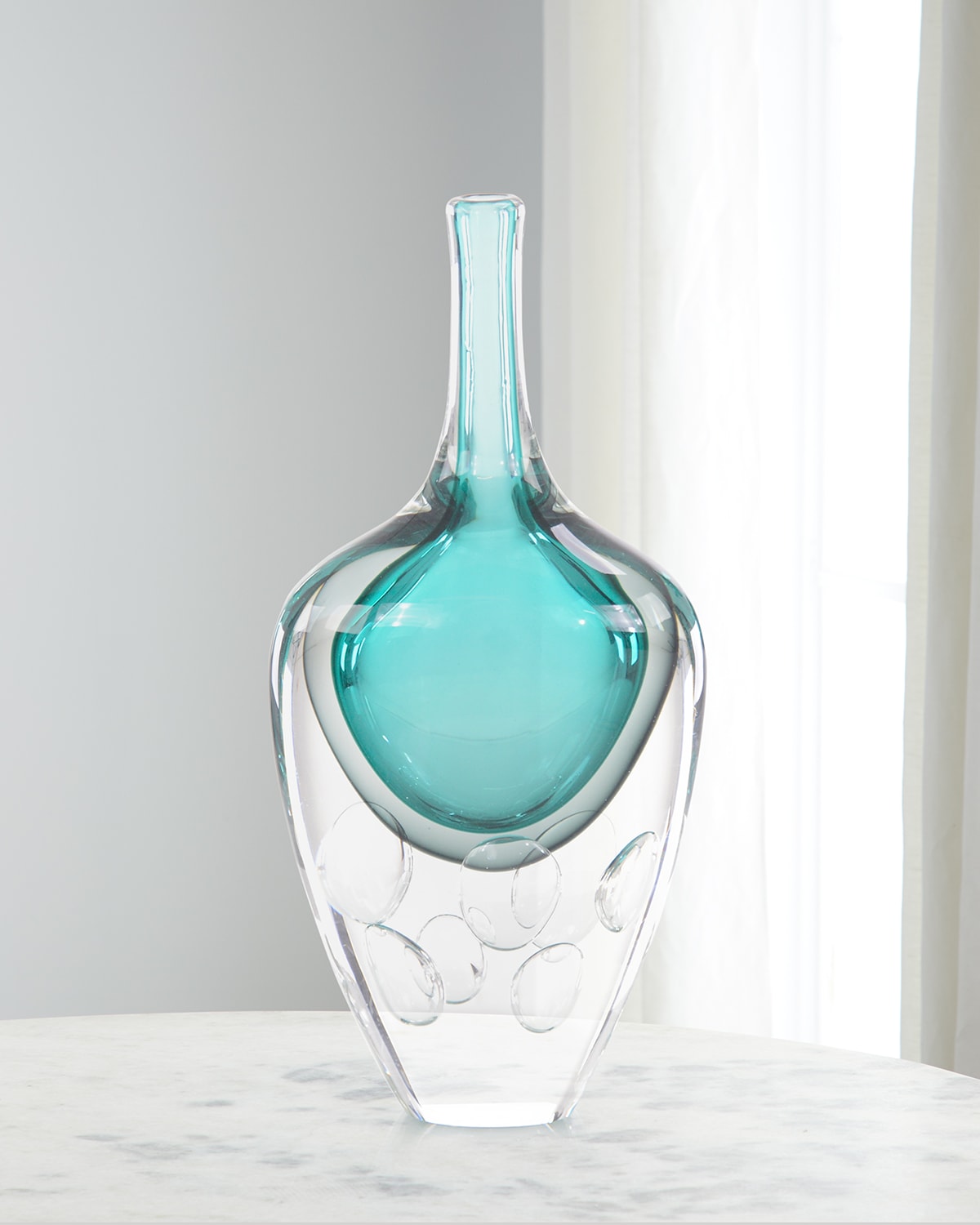 Shop John-richard Collection Azure Art Glass Vase In Teal