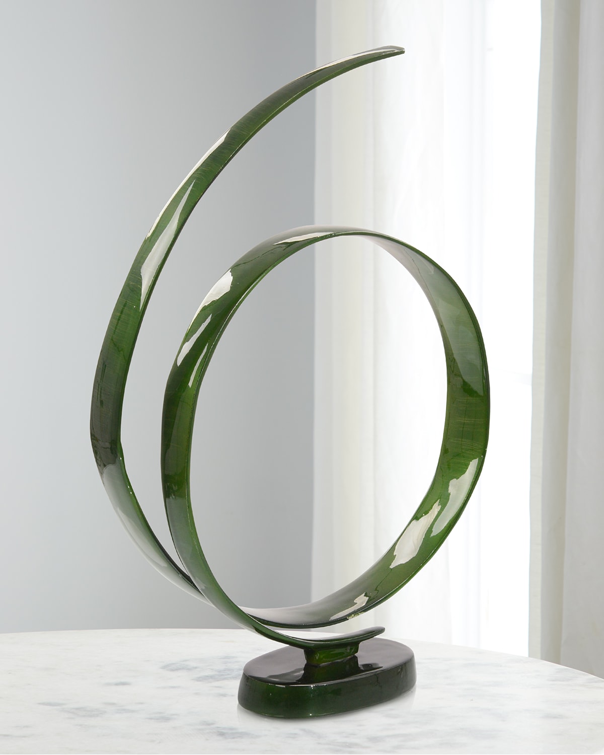 Shop John-richard Collection Furling Sculpture In Nature's Green In Emerald