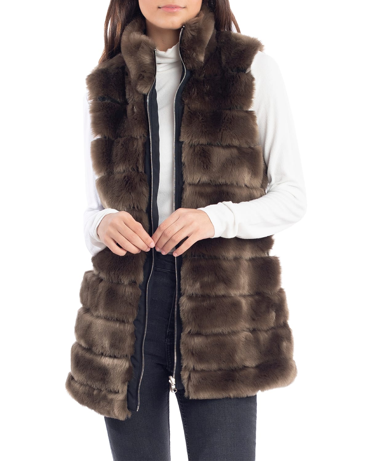 Fabulous Furs Faux-Fur Reversible Zip Vest