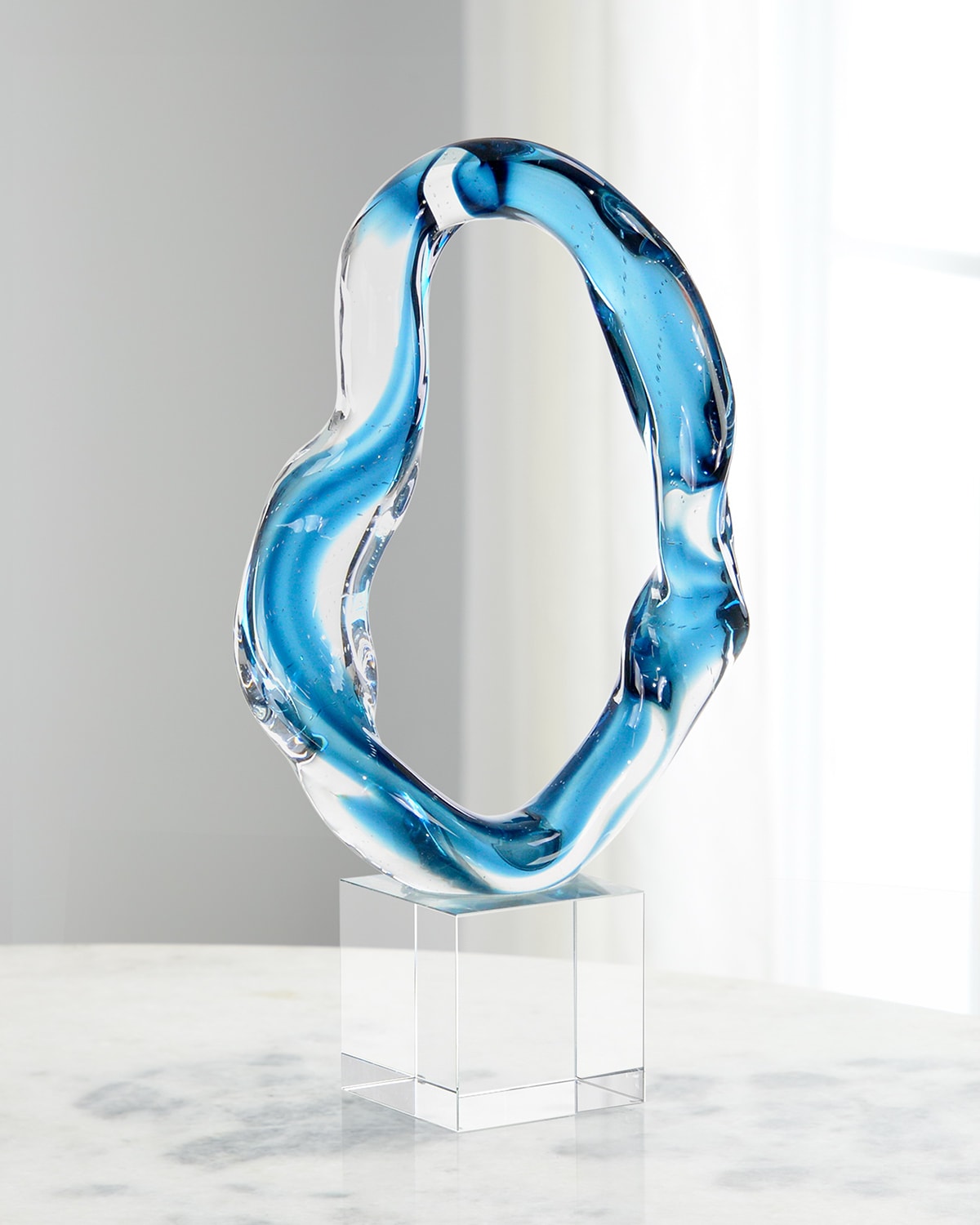 Shop John-richard Collection Hand-blown Glass Sculpture Ii In Blue
