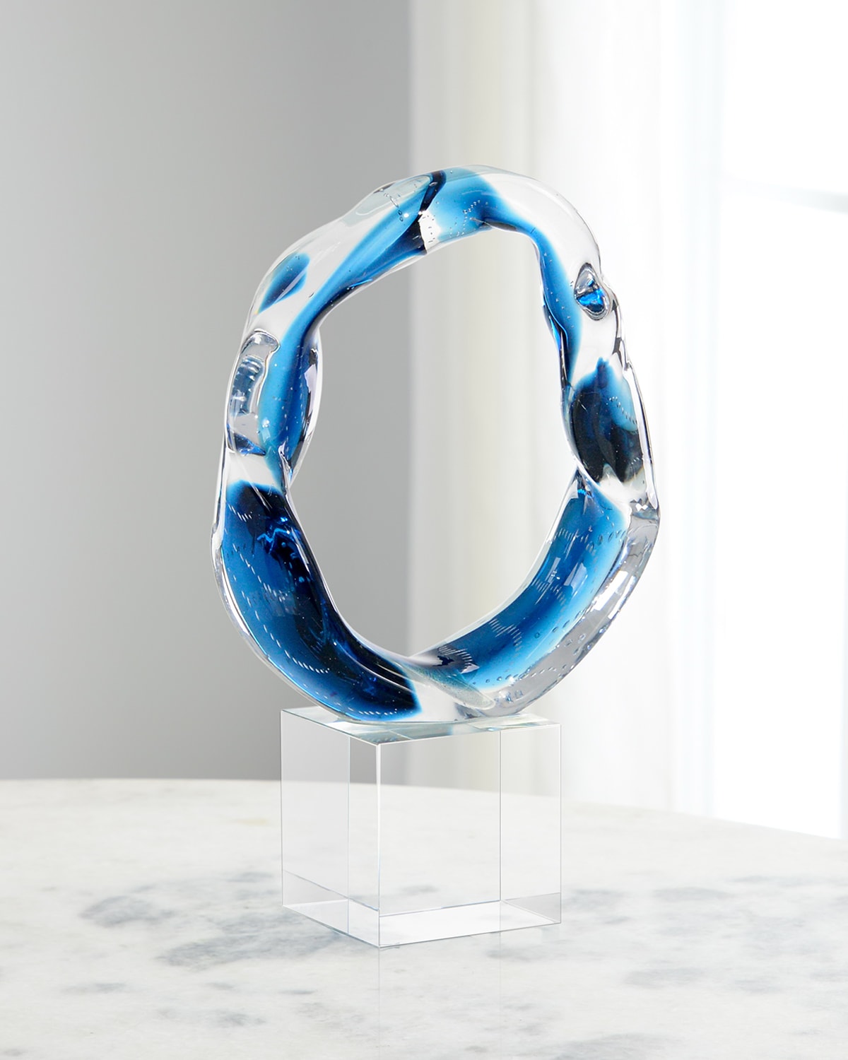 Shop John-richard Collection Hand-blown Glass Sculpture I In Blue