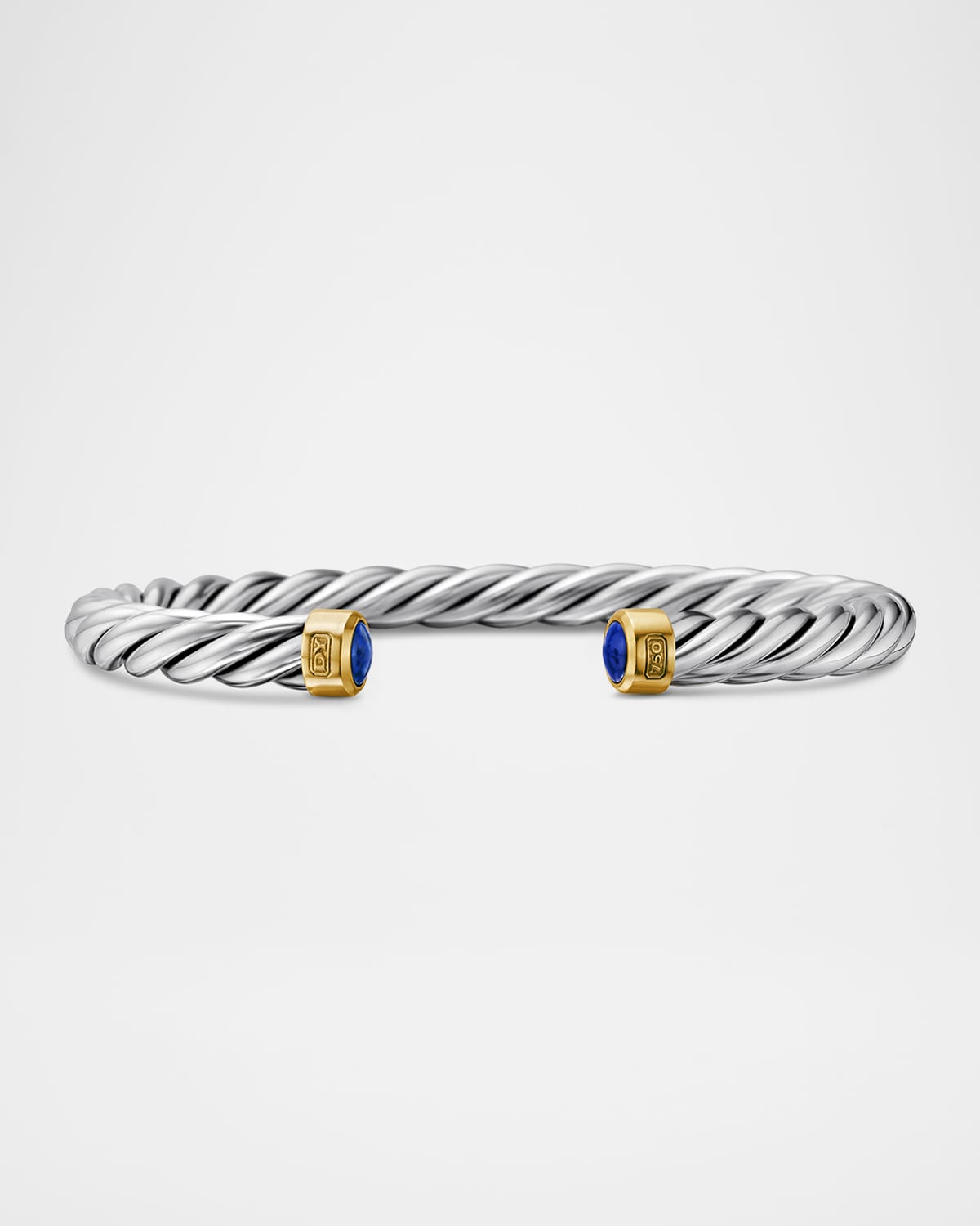 6mm Men's Cable Cuff Bracelet in Silver
