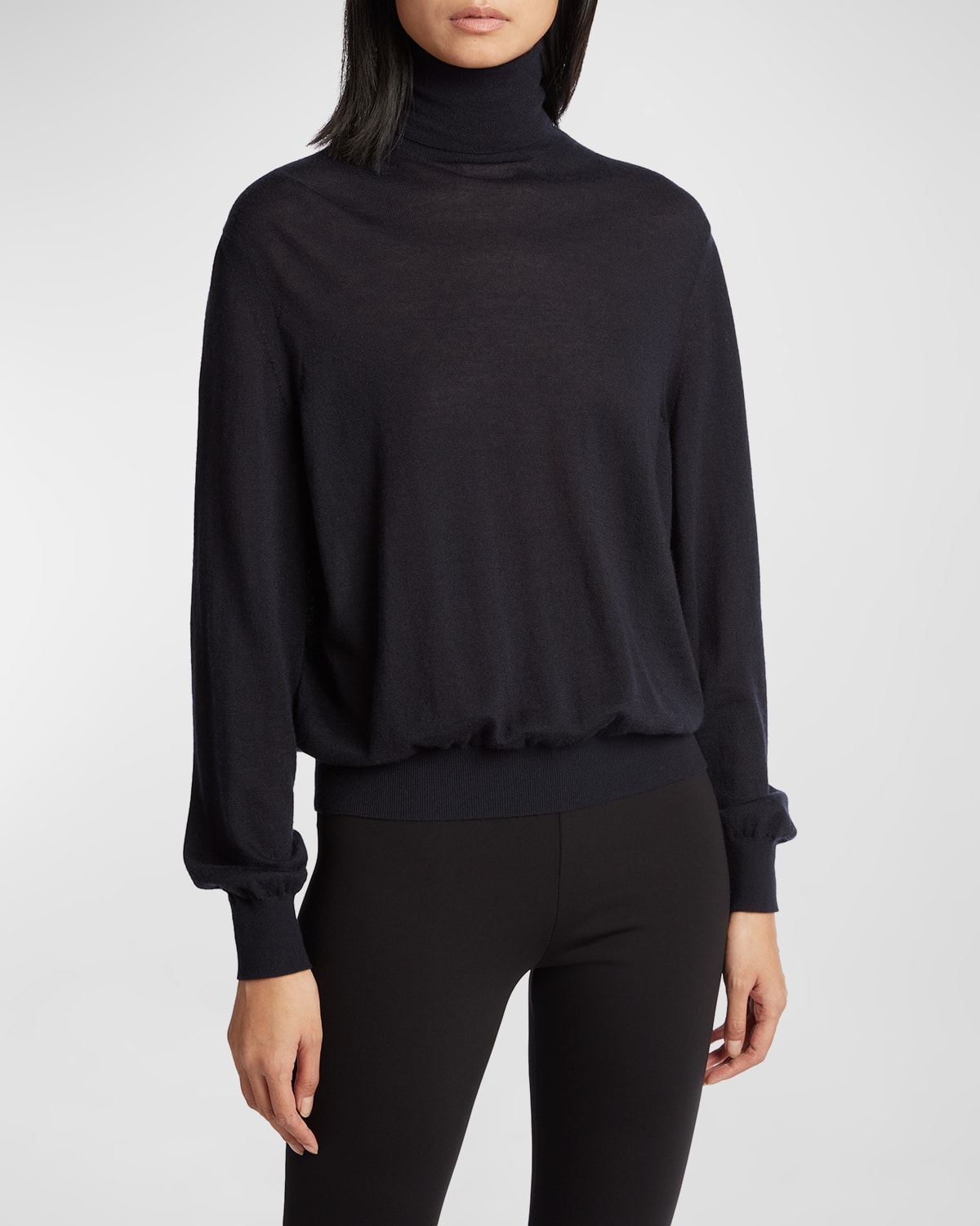 The Row Lambeth Cashmere Turtleneck Sweater In Black