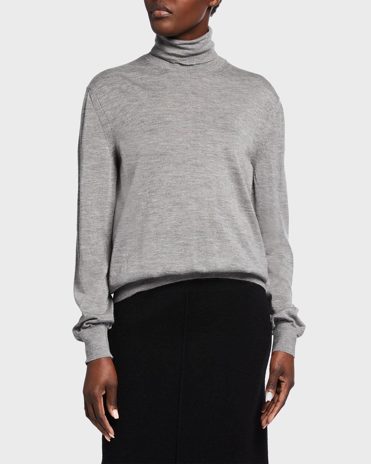 The Row Lamberth Cashmere Turtleneck Sweater In Medium Grey