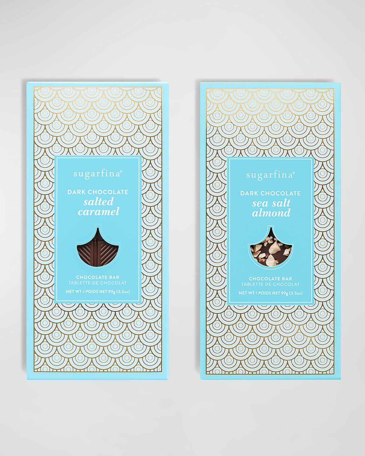 SUGARFINA DARK CHOCOLATE SALTED ALMOND AND DARK CHOCOLATE SALTED CARAMEL CHOCOLATE BAR BUNDLE