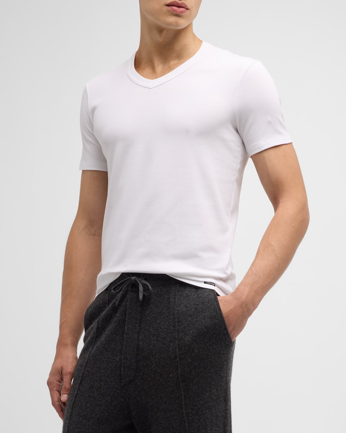 Shop Tom Ford Men's Cotton Stretch Jersey T-shirt In White