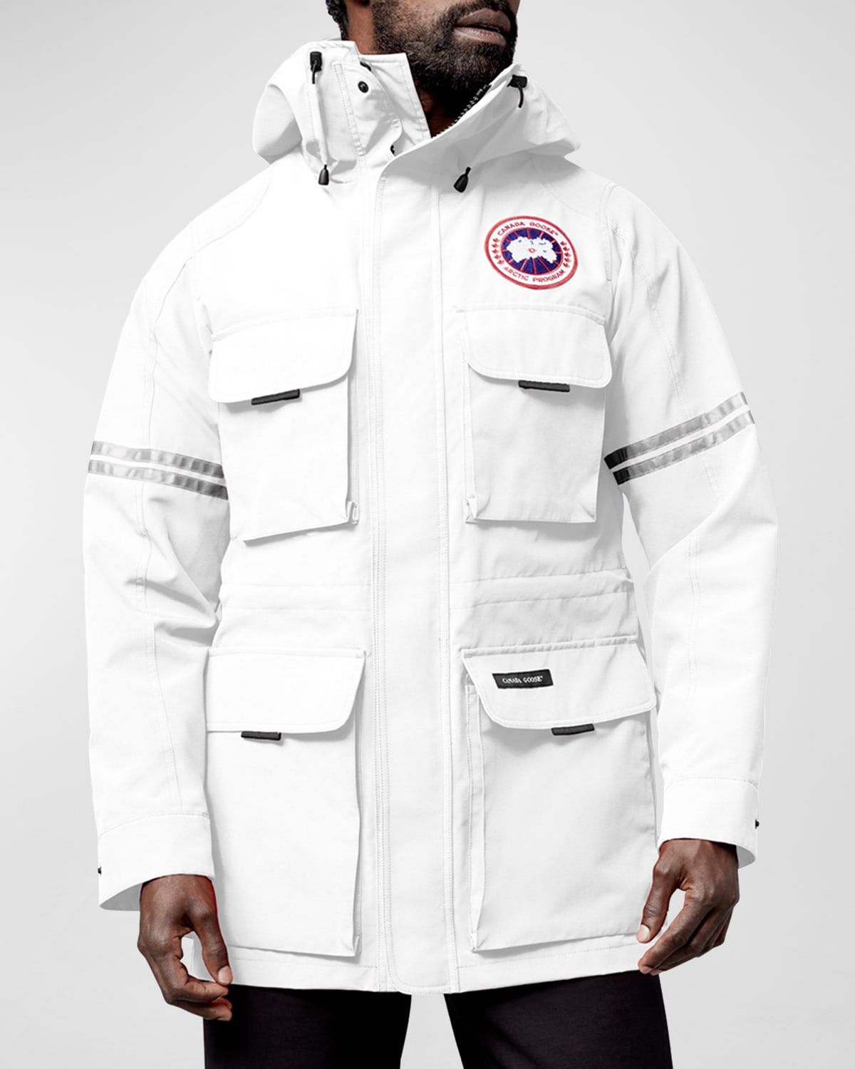 Shop Canada Goose Men's Science Research Jacket In North Star White