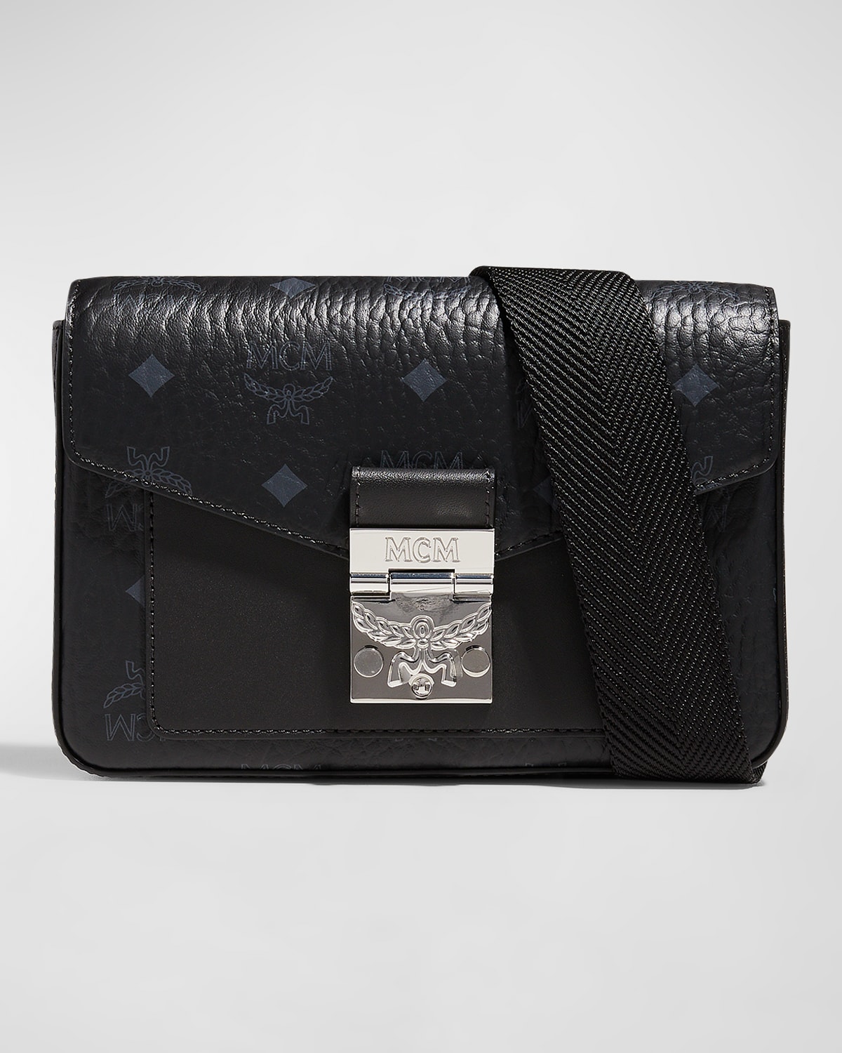 Mcm (Black Crossbody Bag in visetos)