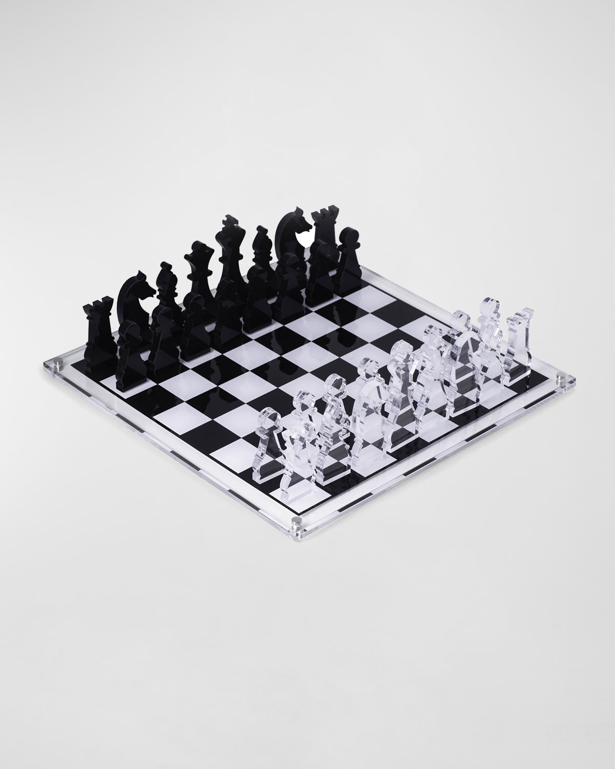 Shop Bey-berk Charlie Acrylic Chess Set In Clear