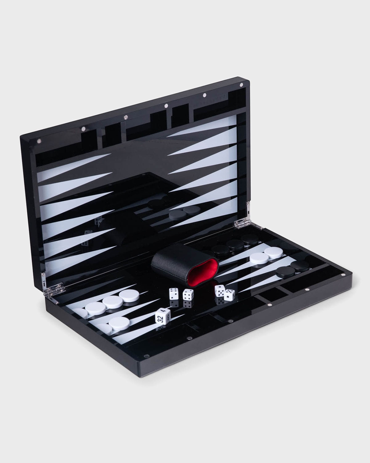 Shop Bey-berk Damien Acrylic Backgammon Set In Black