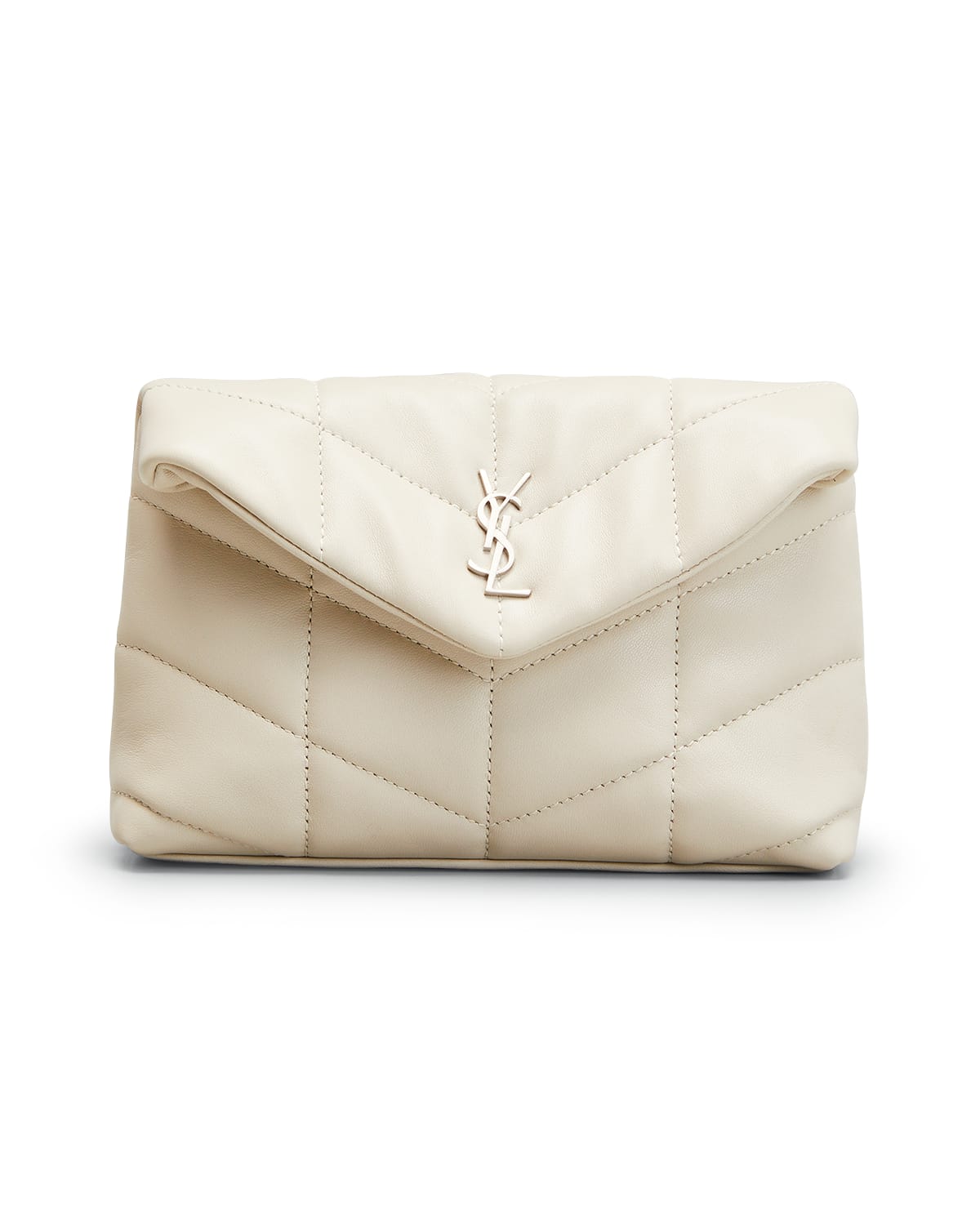SAINT LAURENT LOULOU QUILTED PUFFER POUCH CLUTCH BAG