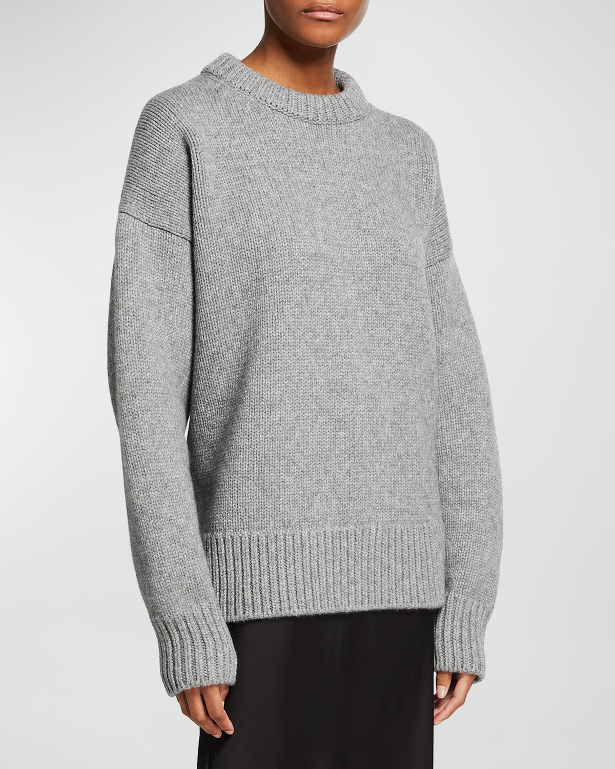 Shop The Row Ophelia Wool-cashmere Sweater In Grey Melange