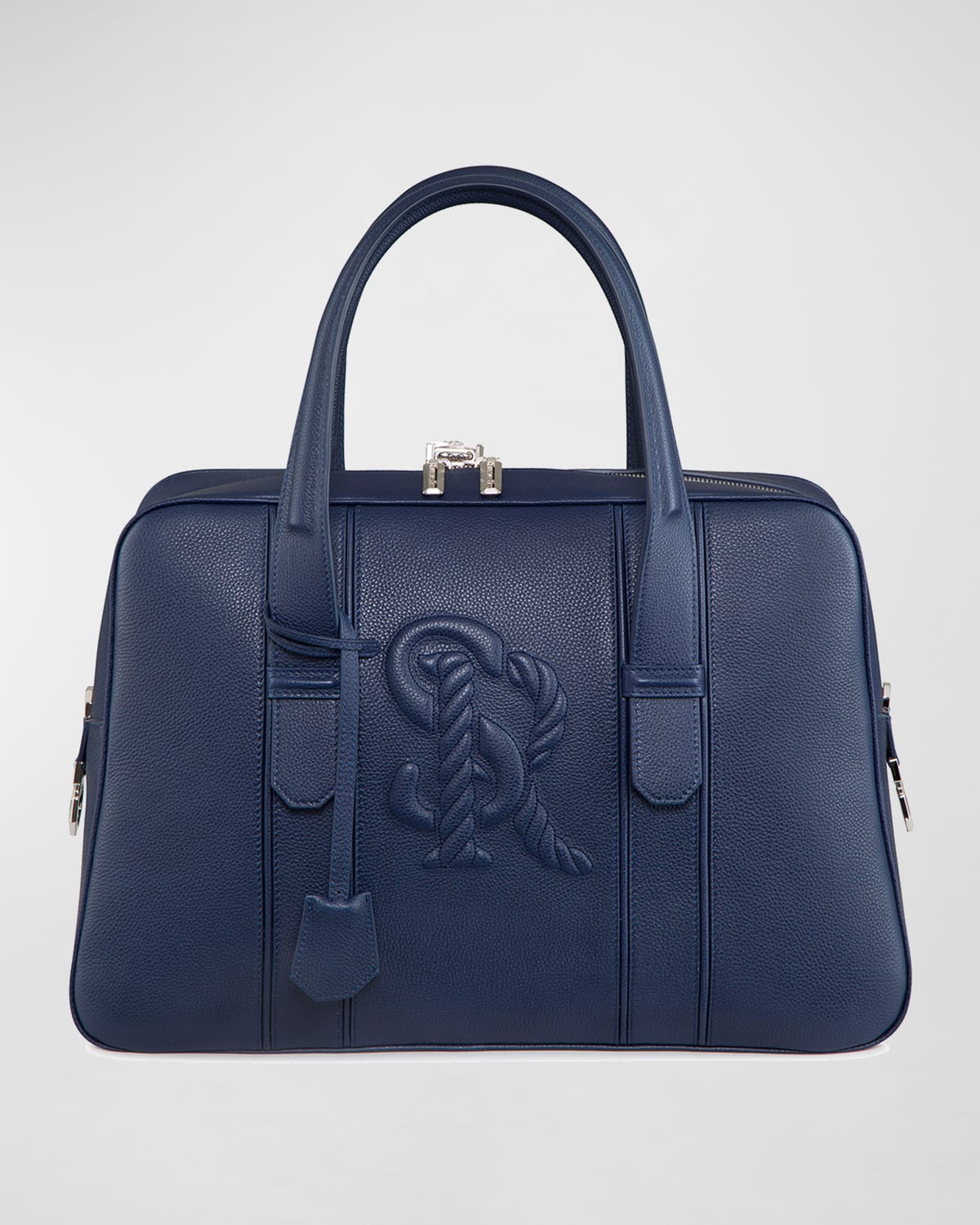Stefano Ricci Men's Embossed Leather Briefcase In Blue