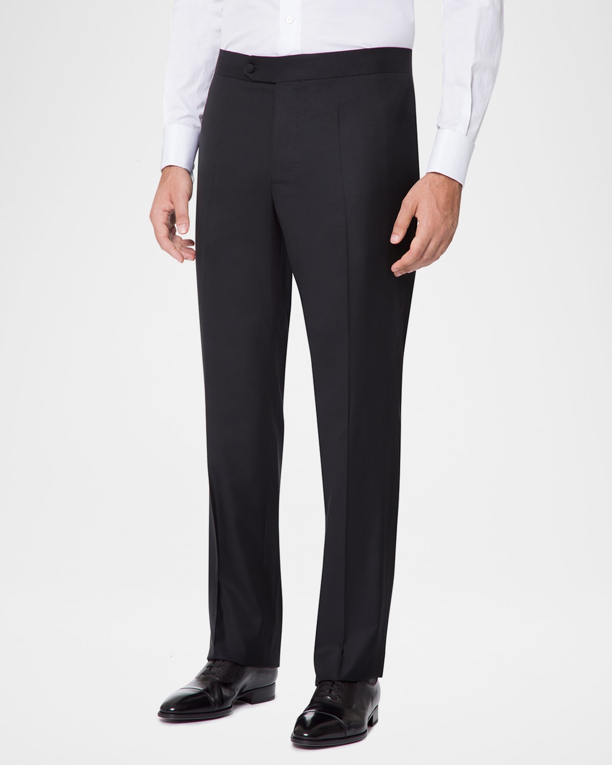 Stefano Ricci Men's Solid Wool Straight-leg Trousers In Black