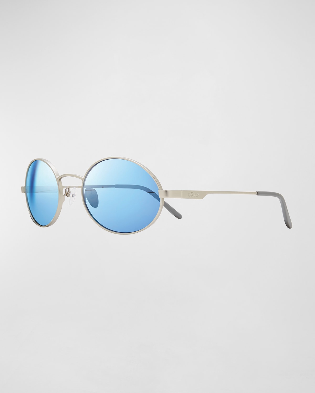 Revo Men's Lunar Round Metal Sunglasses In Matte Chrome