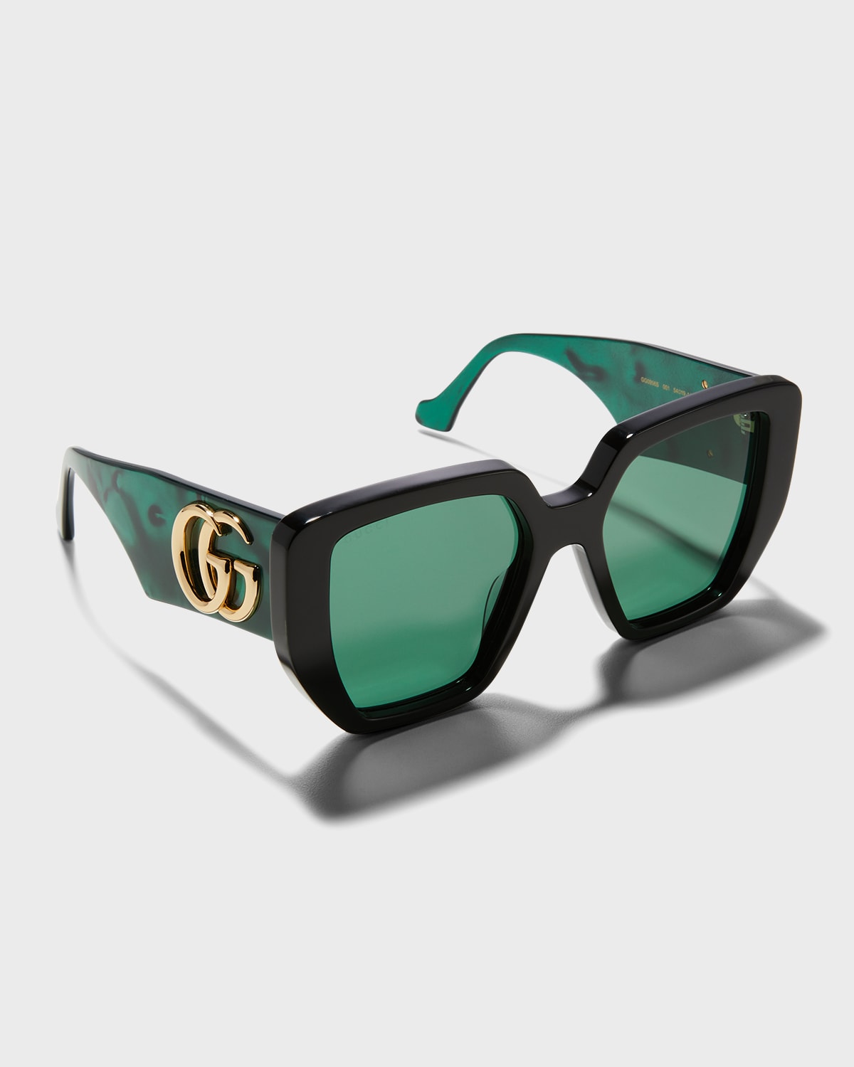 Gucci Oversized Square Acetate Sunglasses In Green Black