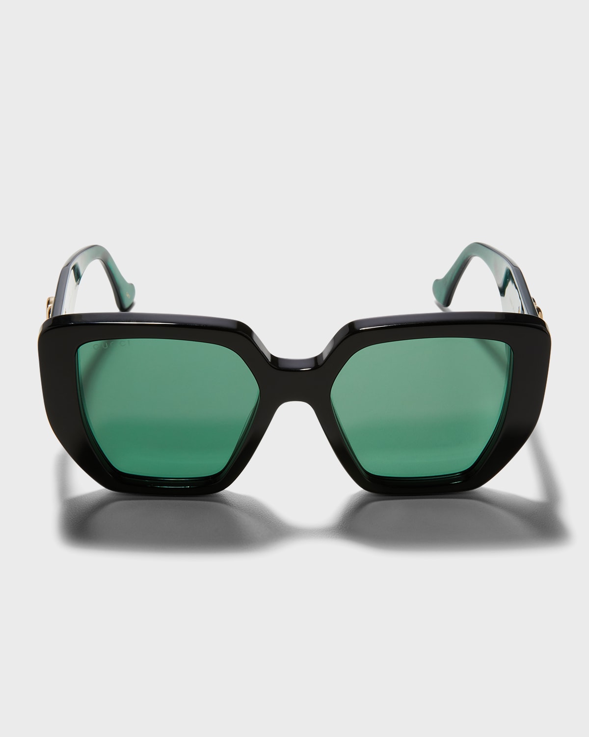 Gucci Oversized Square Acetate Sunglasses In Green Black
