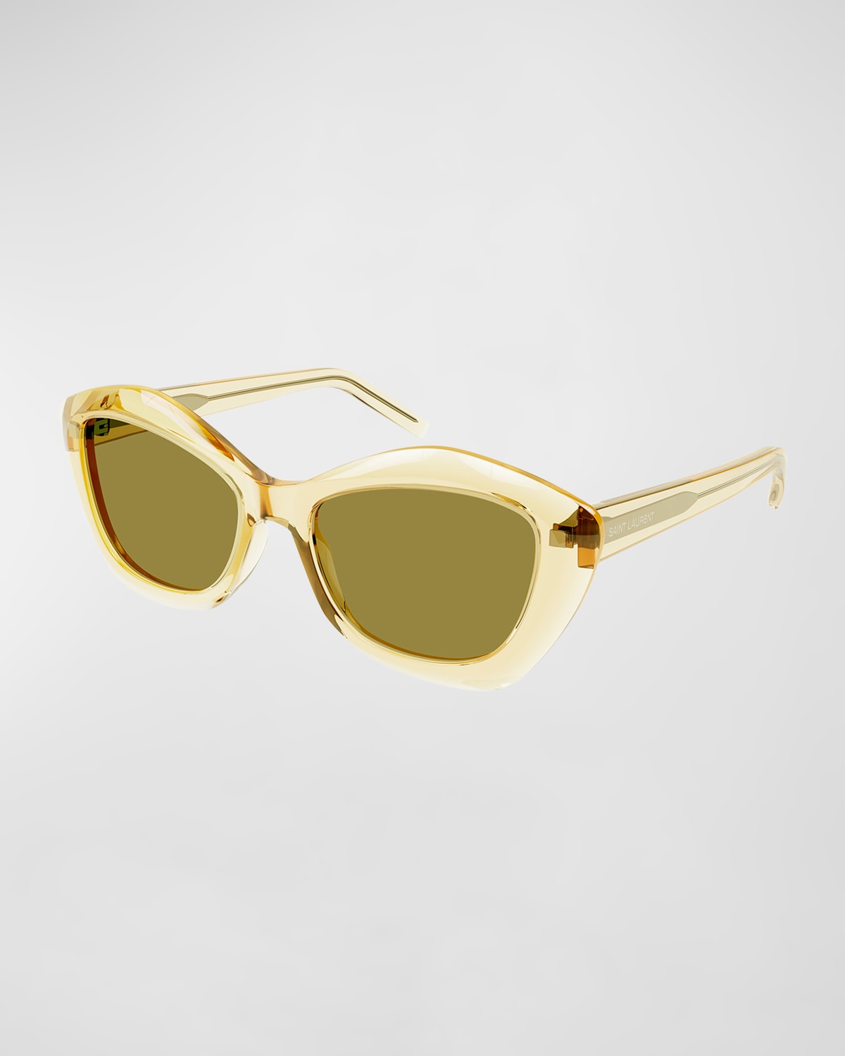 Saint Laurent Irregular Acetate Sunglasses In Yellow