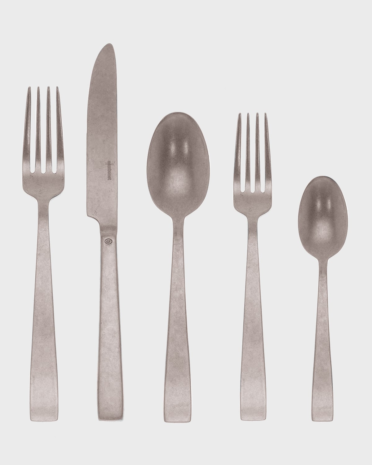 Shop Sambonet Flat Vintage 5-piece Flatware Place Setting In Silver